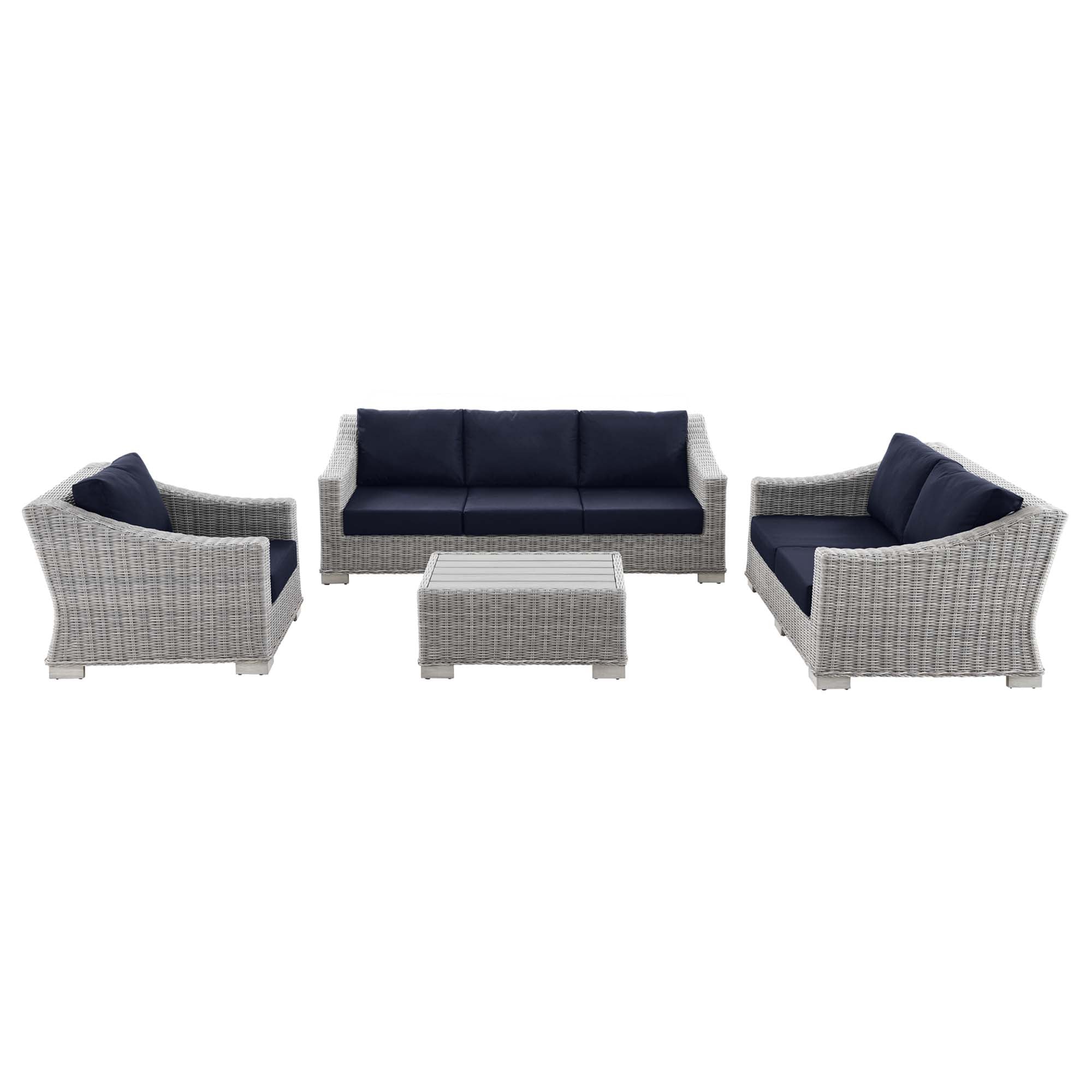 Conway 4-Piece Outdoor Patio Wicker Rattan Furniture Set by Modway - Best Buy Furniture