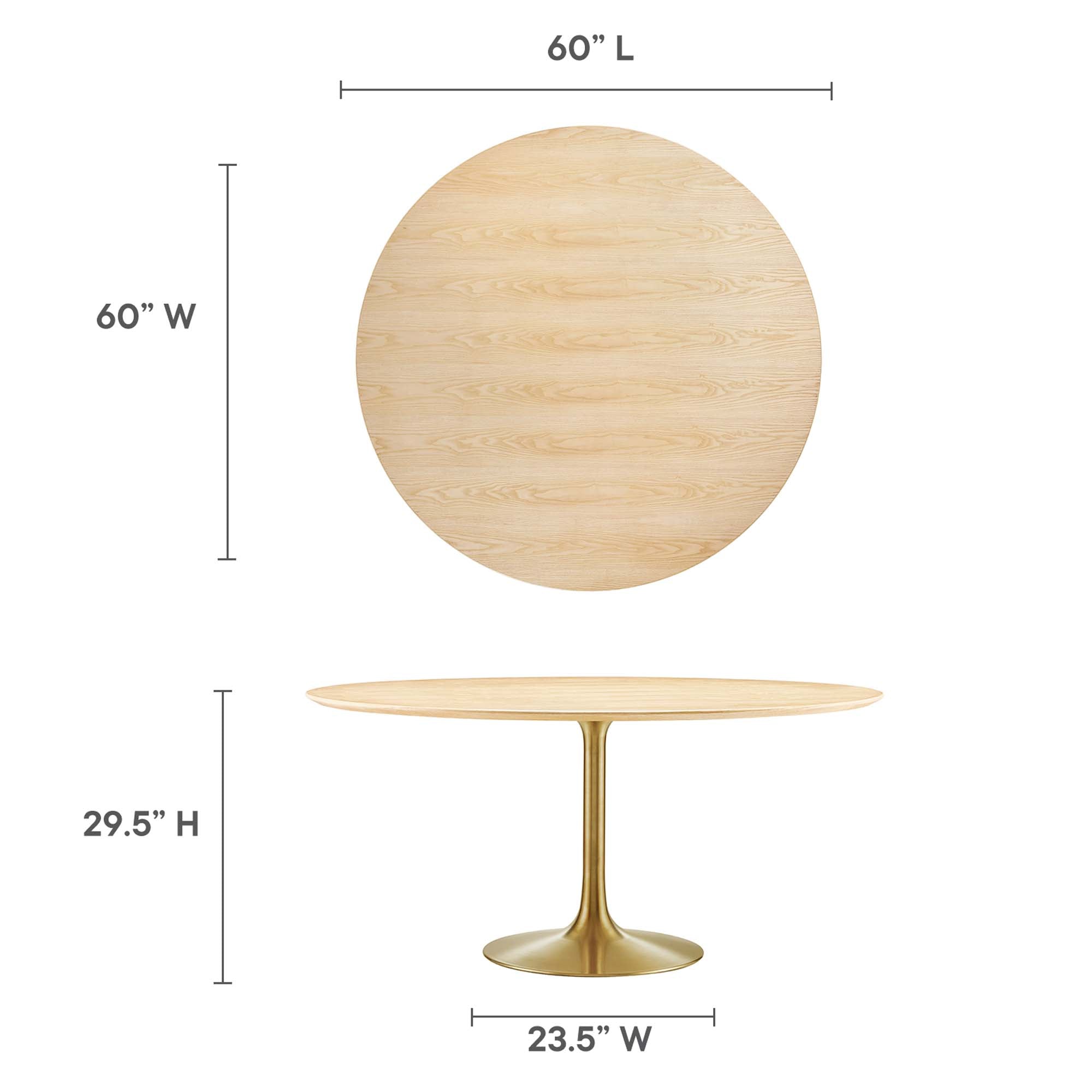 Lippa 60" Round Wood Dining Table by Modway - Best Buy Furniture