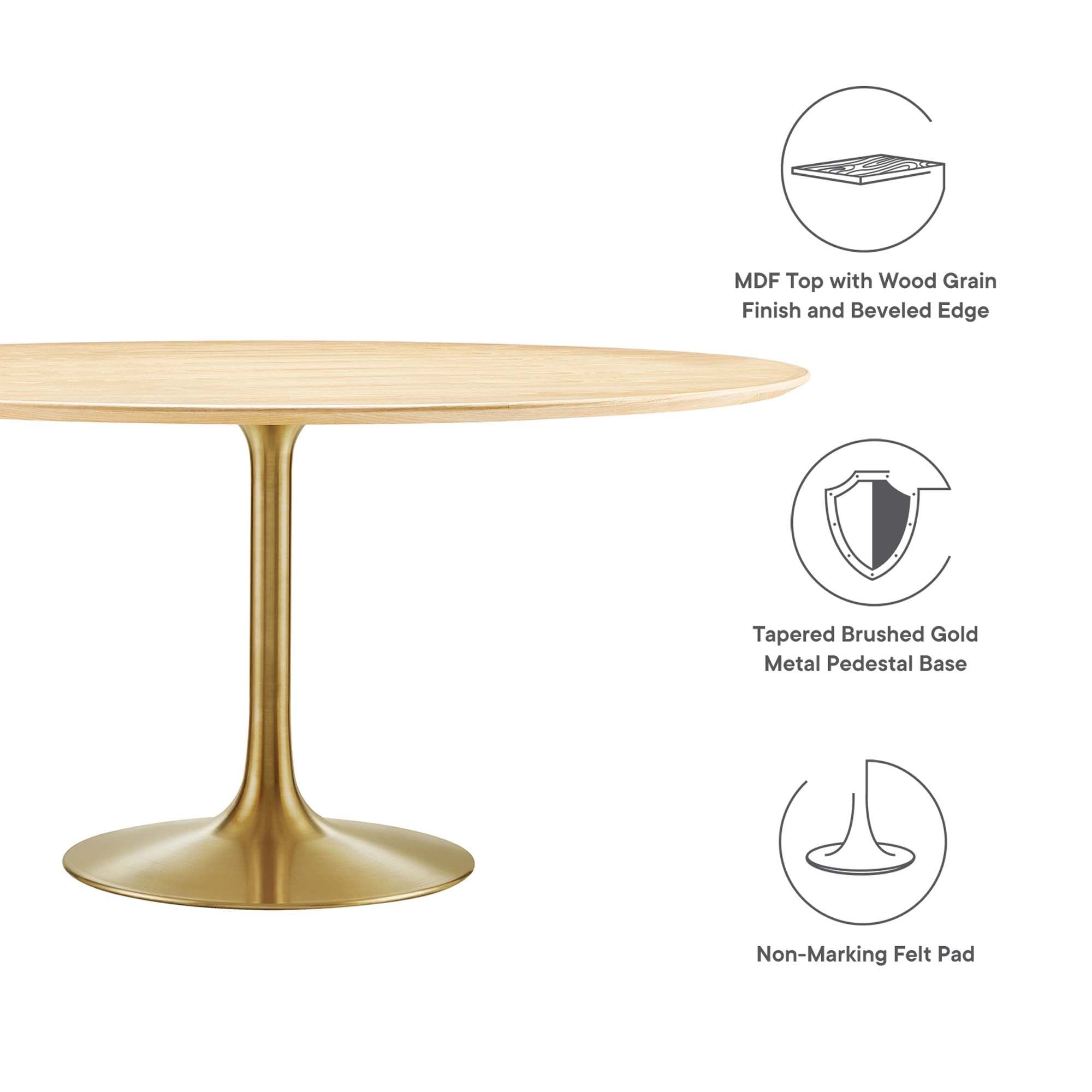 Lippa 60" Round Wood Dining Table by Modway - Best Buy Furniture