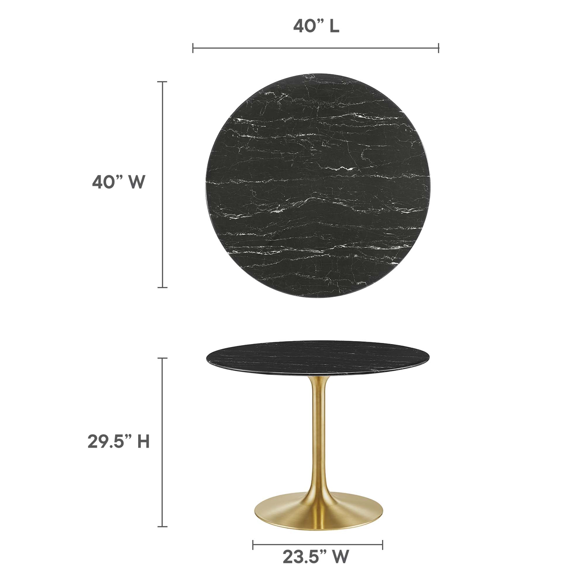 Lippa 40" Round Faux Marble Dining Table by Modway - Best Buy Furniture