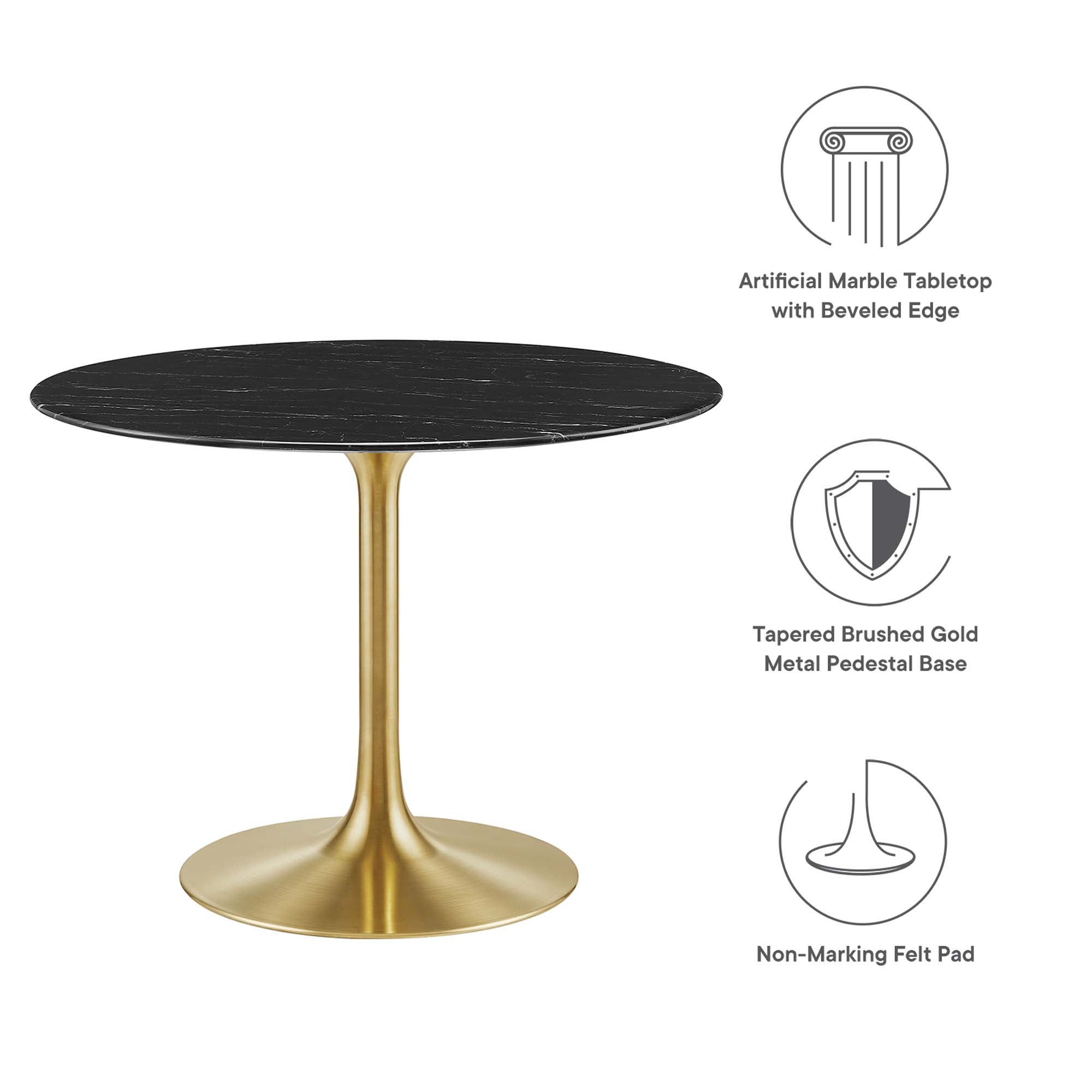 Lippa 40" Round Faux Marble Dining Table by Modway - Best Buy Furniture
