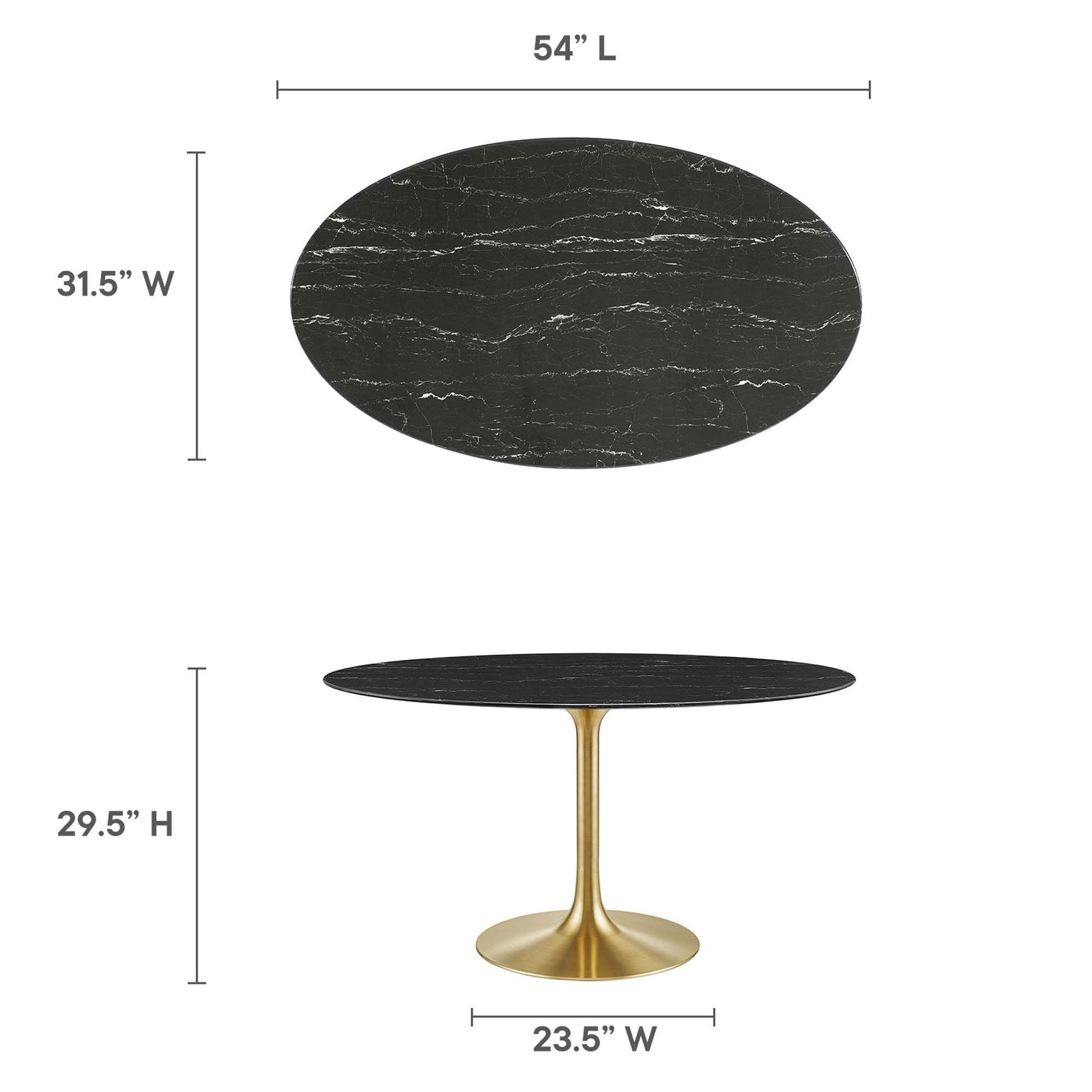 Lippa 54" Oval Faux Marble Dining Table by Modway - Best Buy Furniture