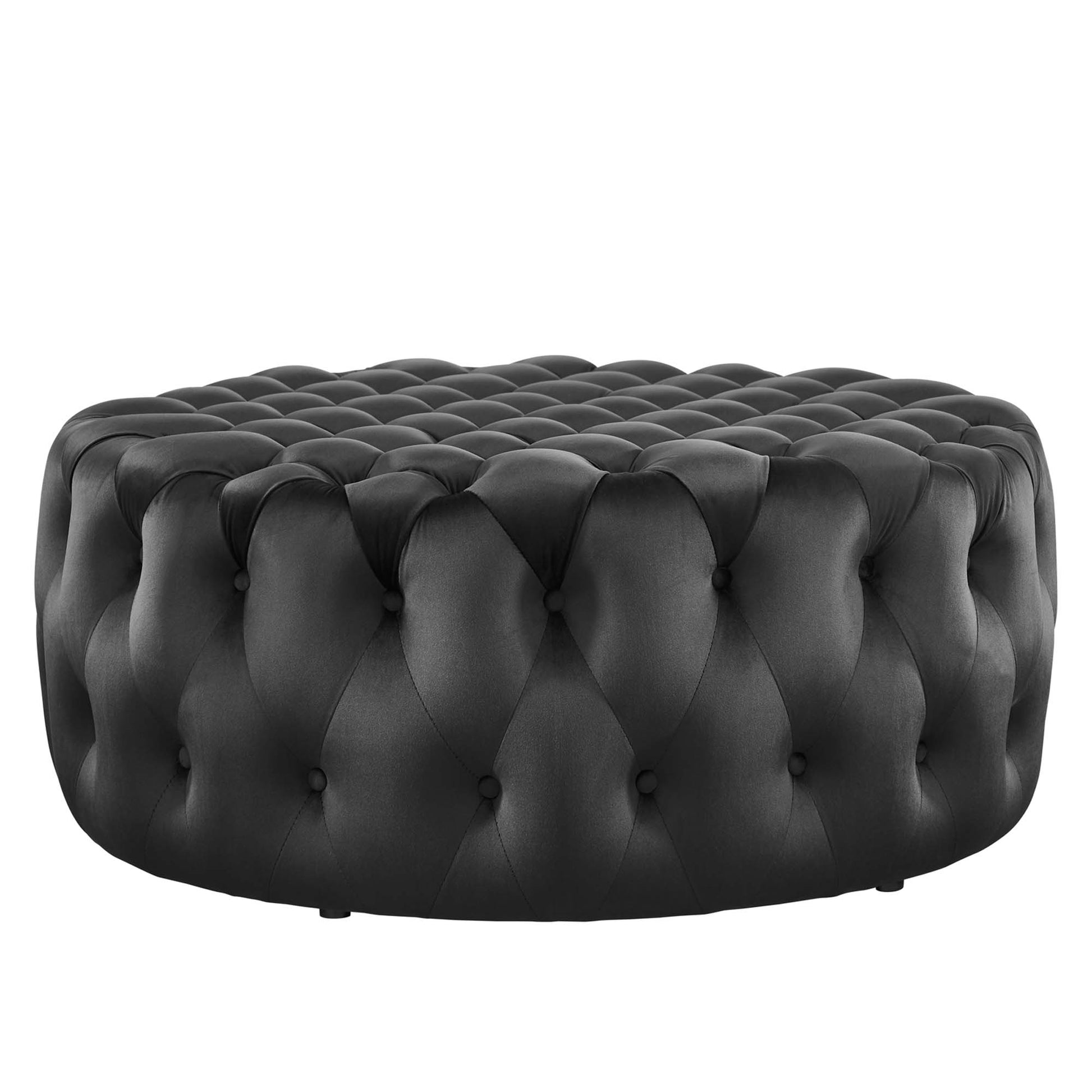 Amour Tufted Button Large Round Performance Velvet Ottoman by Modway - Best Buy Furniture
