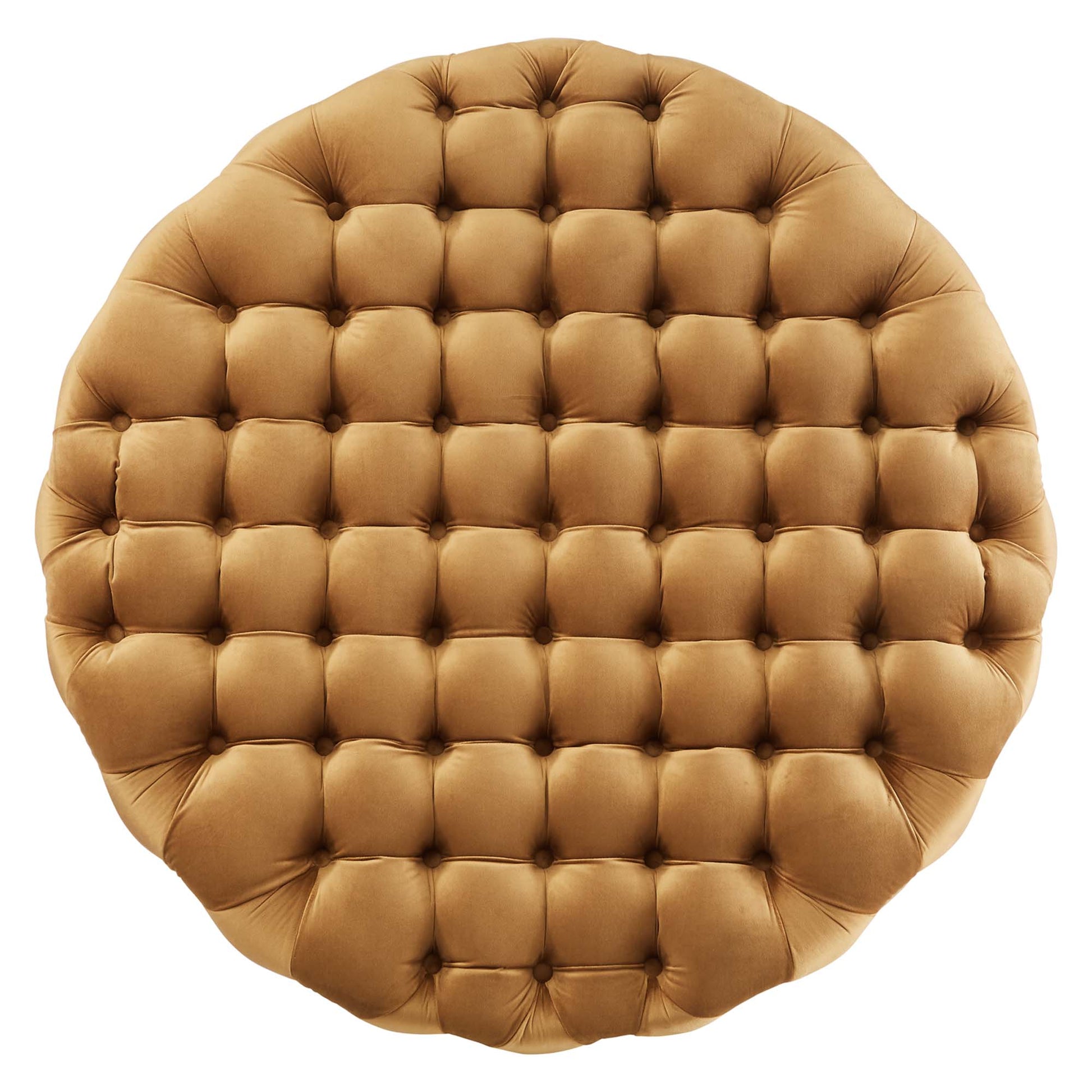 Amour Tufted Button Large Round Performance Velvet Ottoman by Modway - Best Buy Furniture