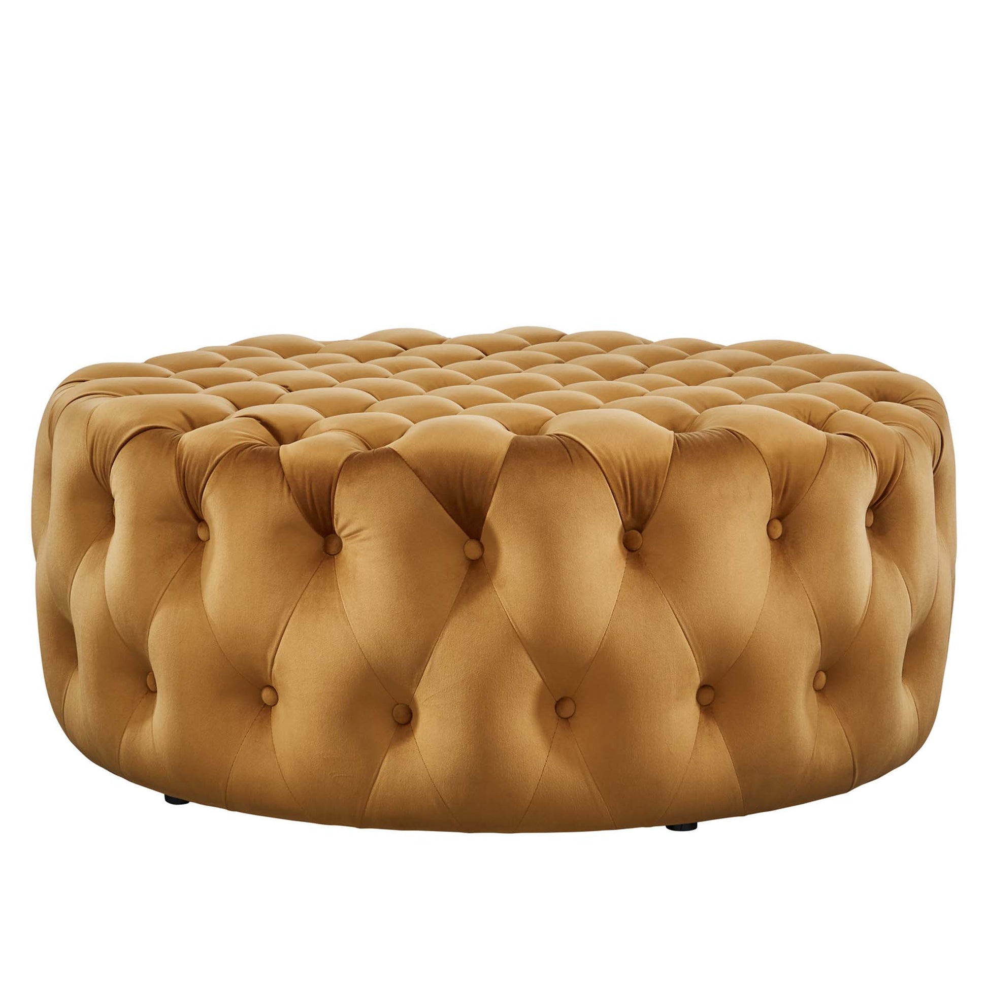 Amour Tufted Button Large Round Performance Velvet Ottoman by Modway - Best Buy Furniture