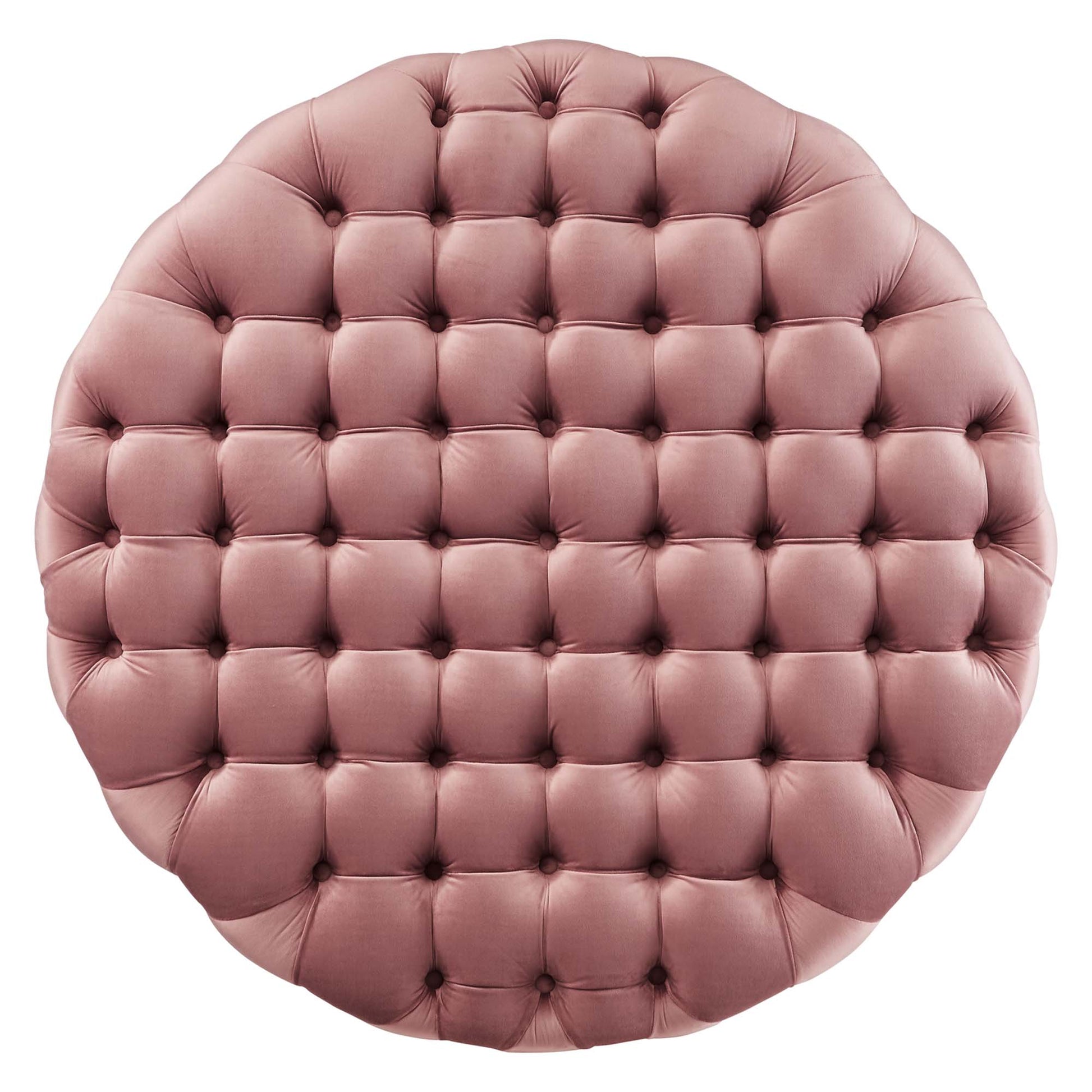 Amour Tufted Button Large Round Performance Velvet Ottoman by Modway - Best Buy Furniture