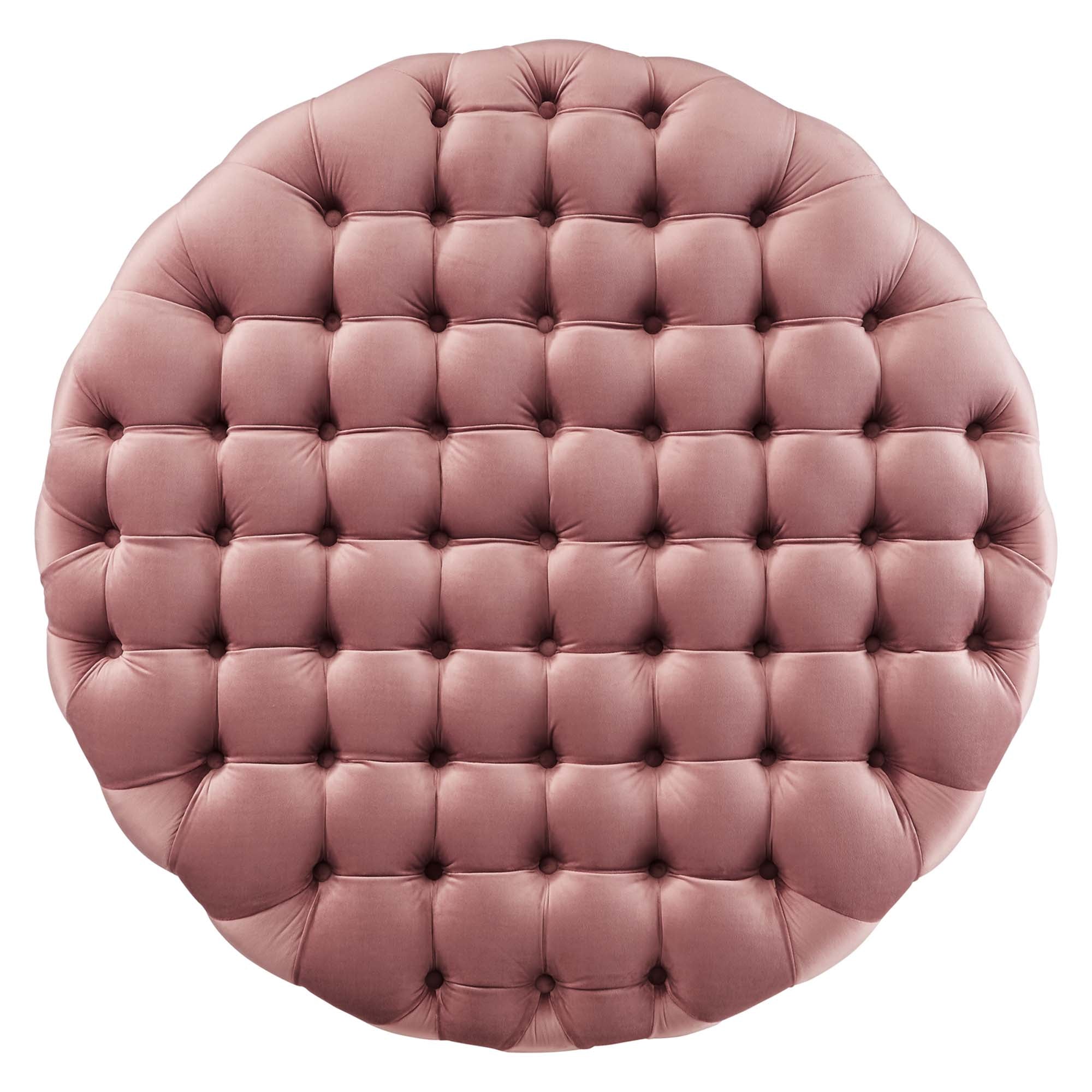 Amour Tufted Button Large Round Performance Velvet Ottoman by Modway - Best Buy Furniture