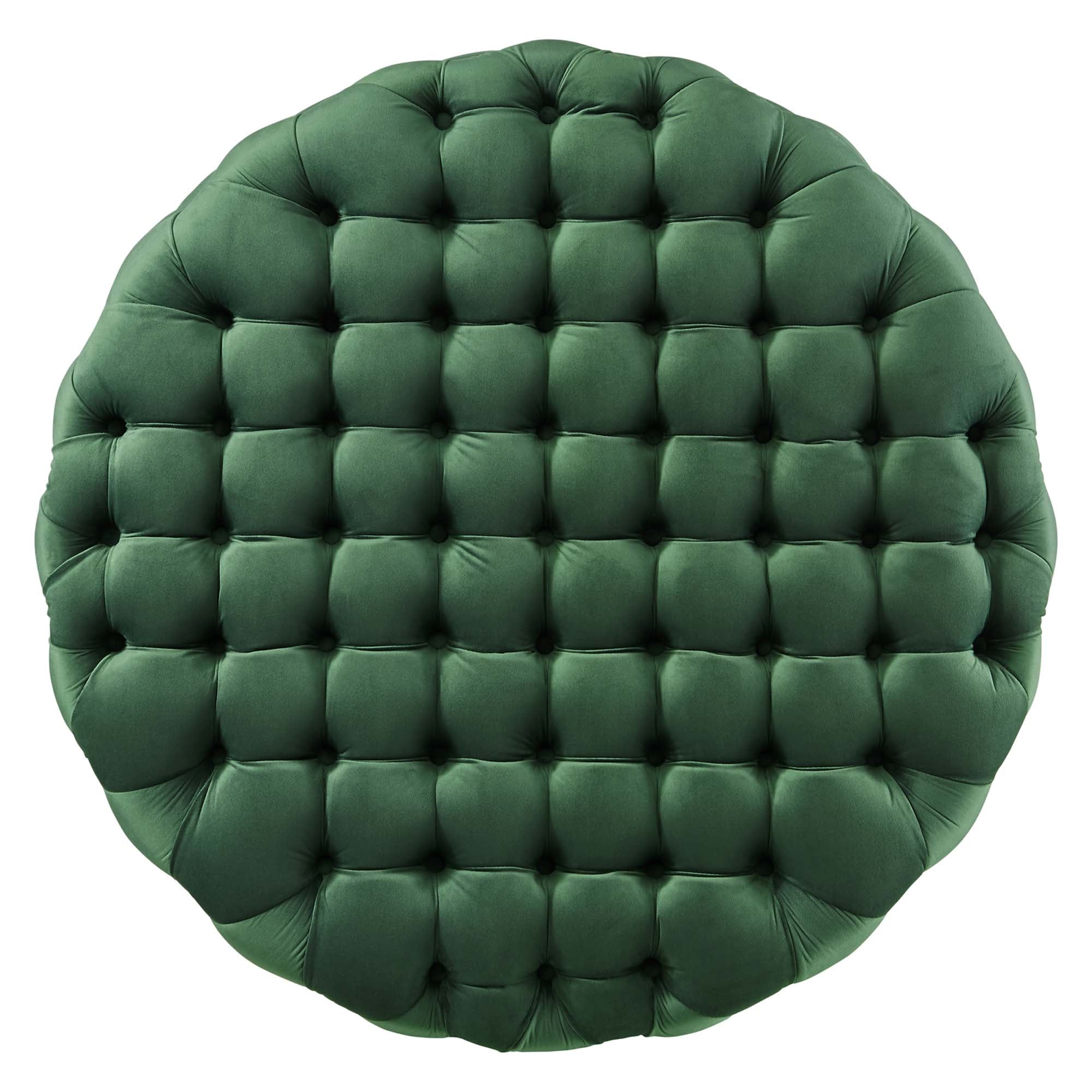 Amour Tufted Button Large Round Performance Velvet Ottoman by Modway - Best Buy Furniture