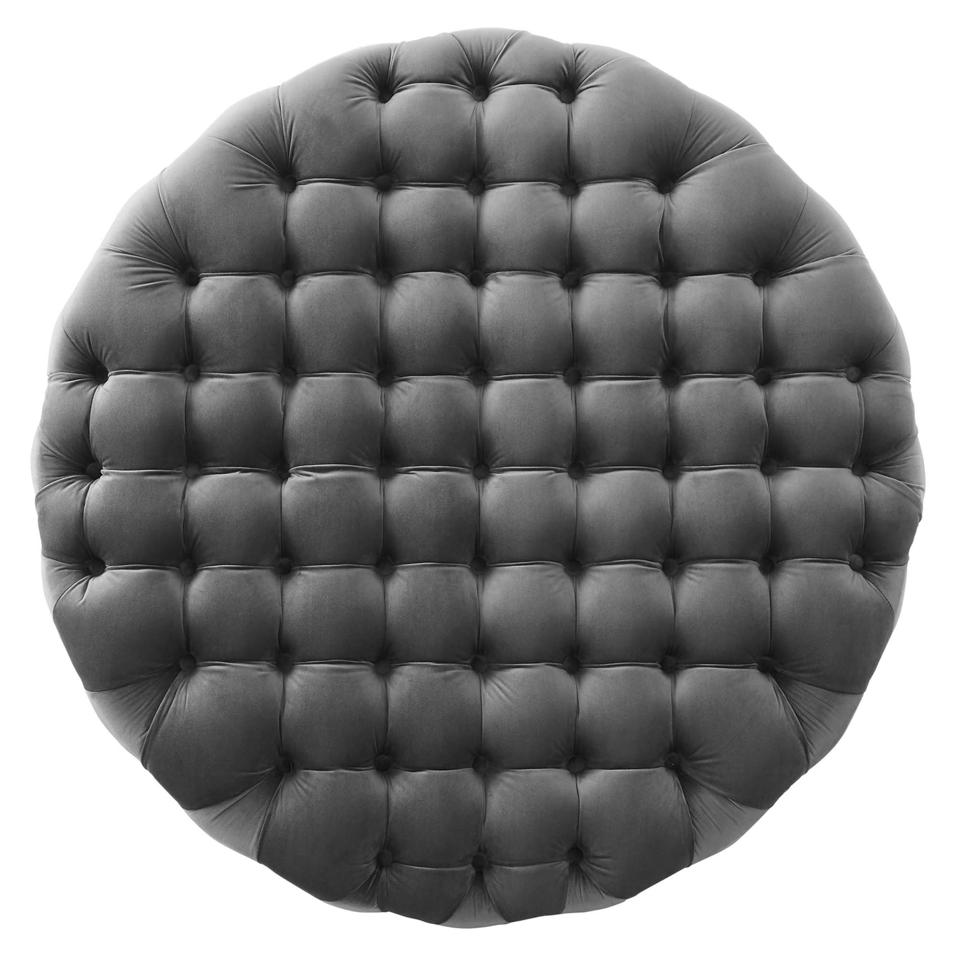 Amour Tufted Button Large Round Performance Velvet Ottoman by Modway - Best Buy Furniture