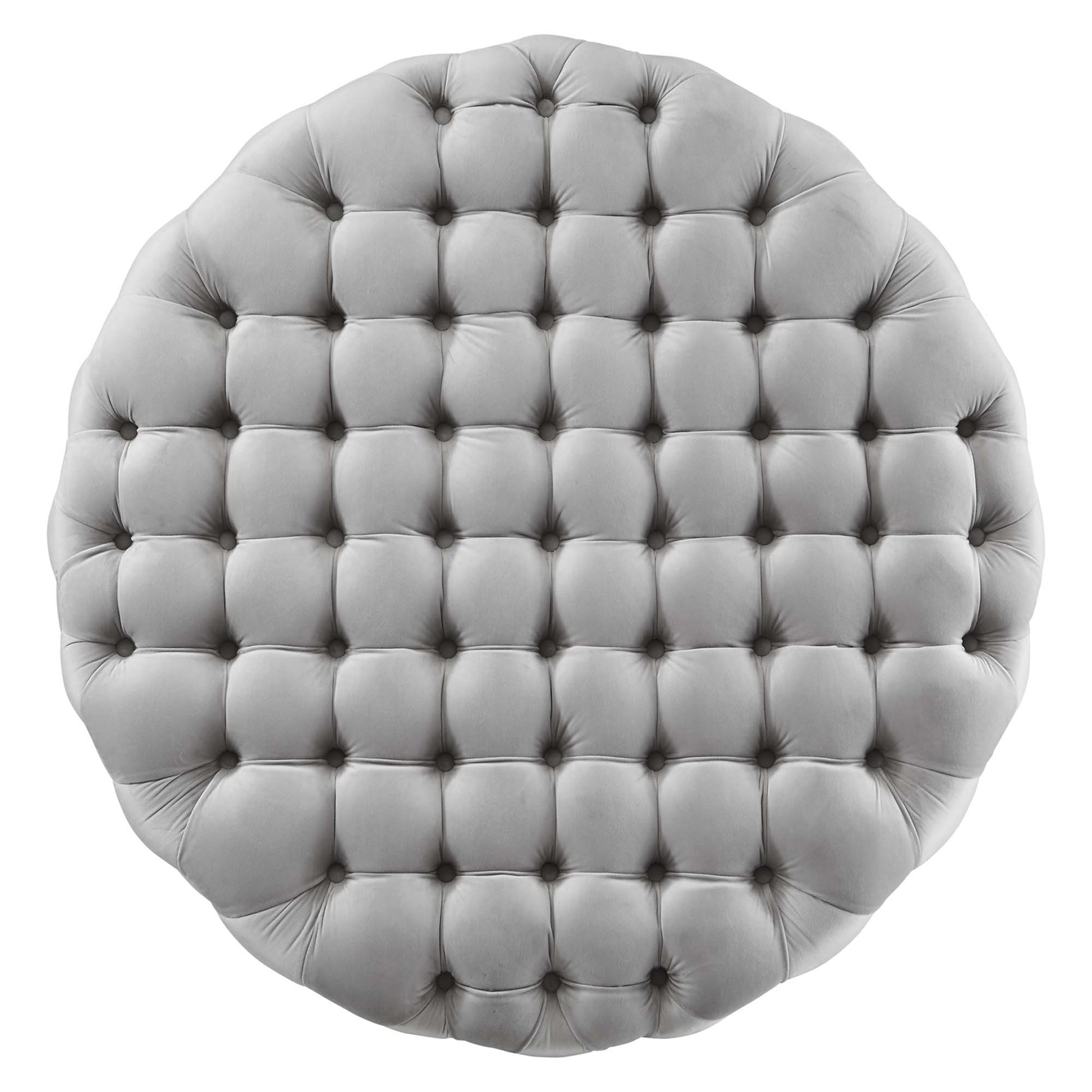 Amour Tufted Button Large Round Performance Velvet Ottoman by Modway - Best Buy Furniture