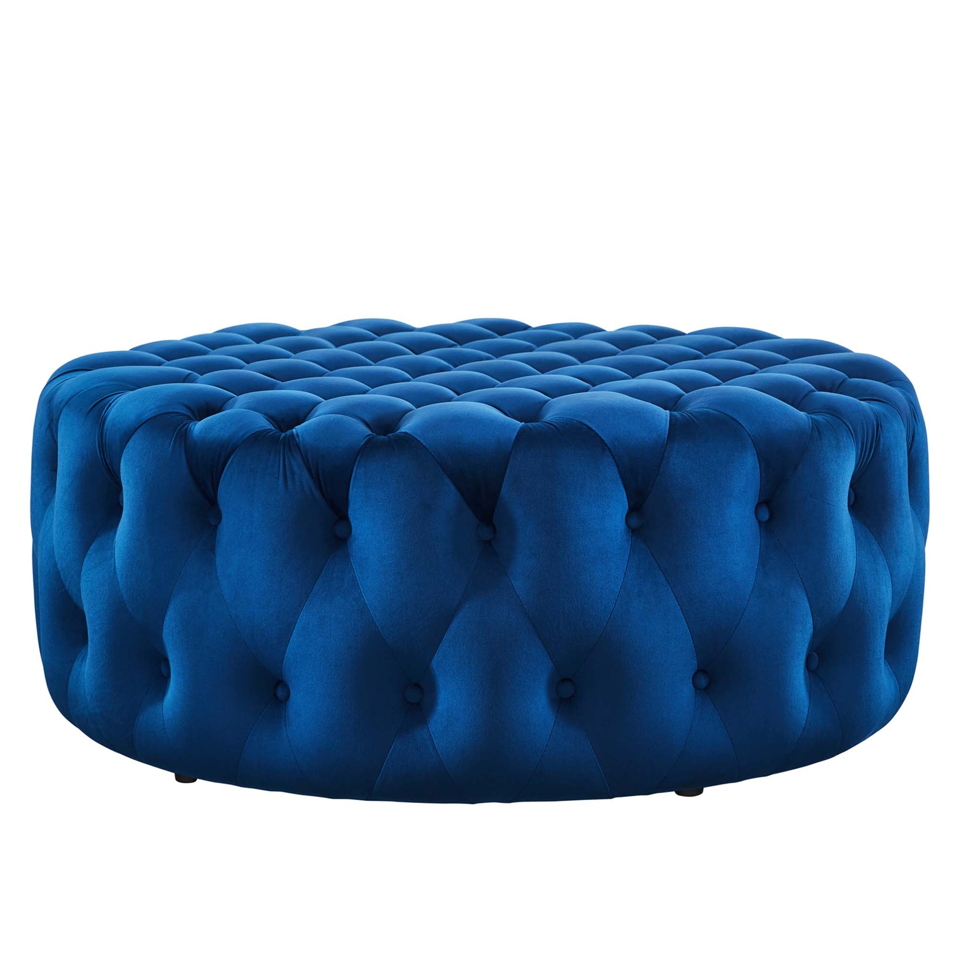 Amour Tufted Button Large Round Performance Velvet Ottoman by Modway - Best Buy Furniture