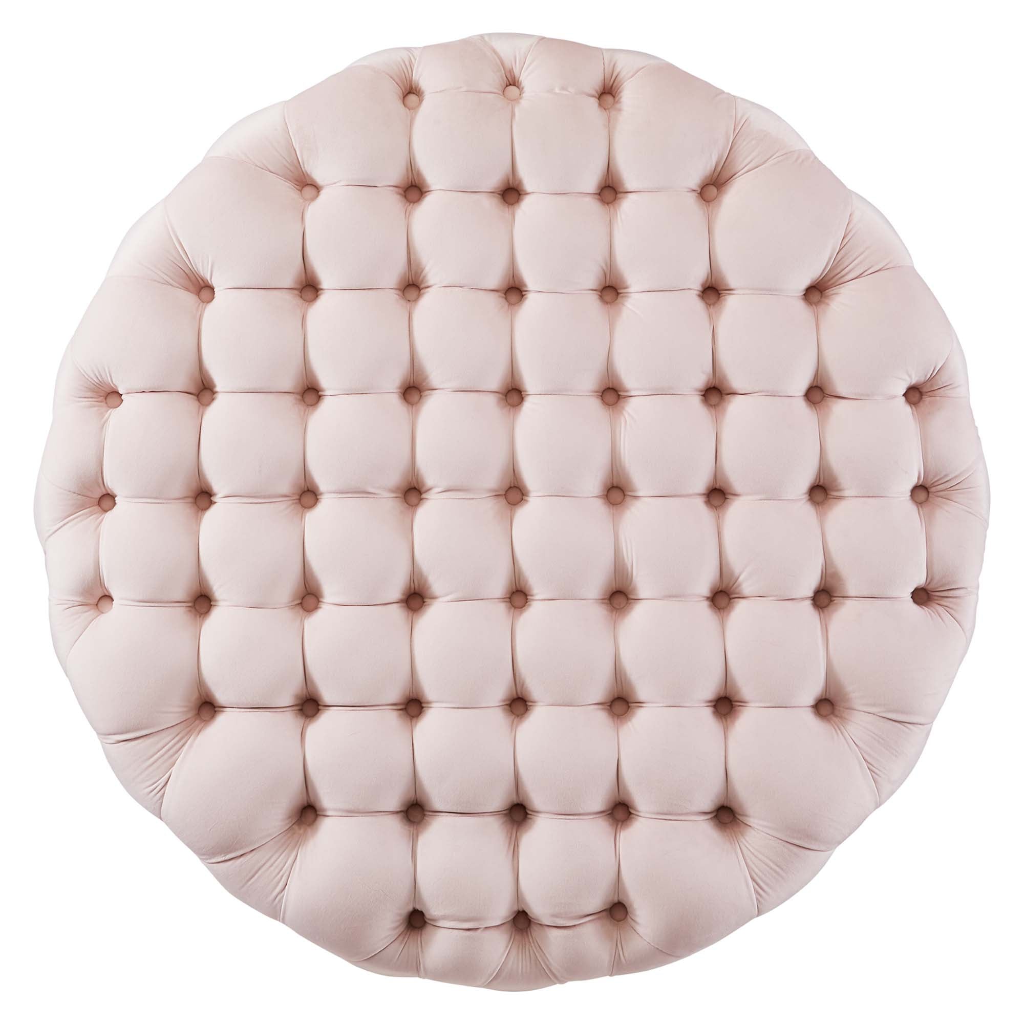 Amour Tufted Button Large Round Performance Velvet Ottoman by Modway - Best Buy Furniture