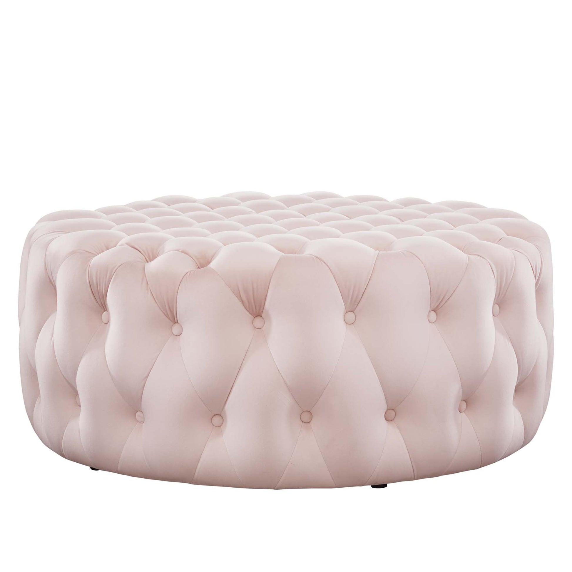 Amour Tufted Button Large Round Performance Velvet Ottoman by Modway - Best Buy Furniture