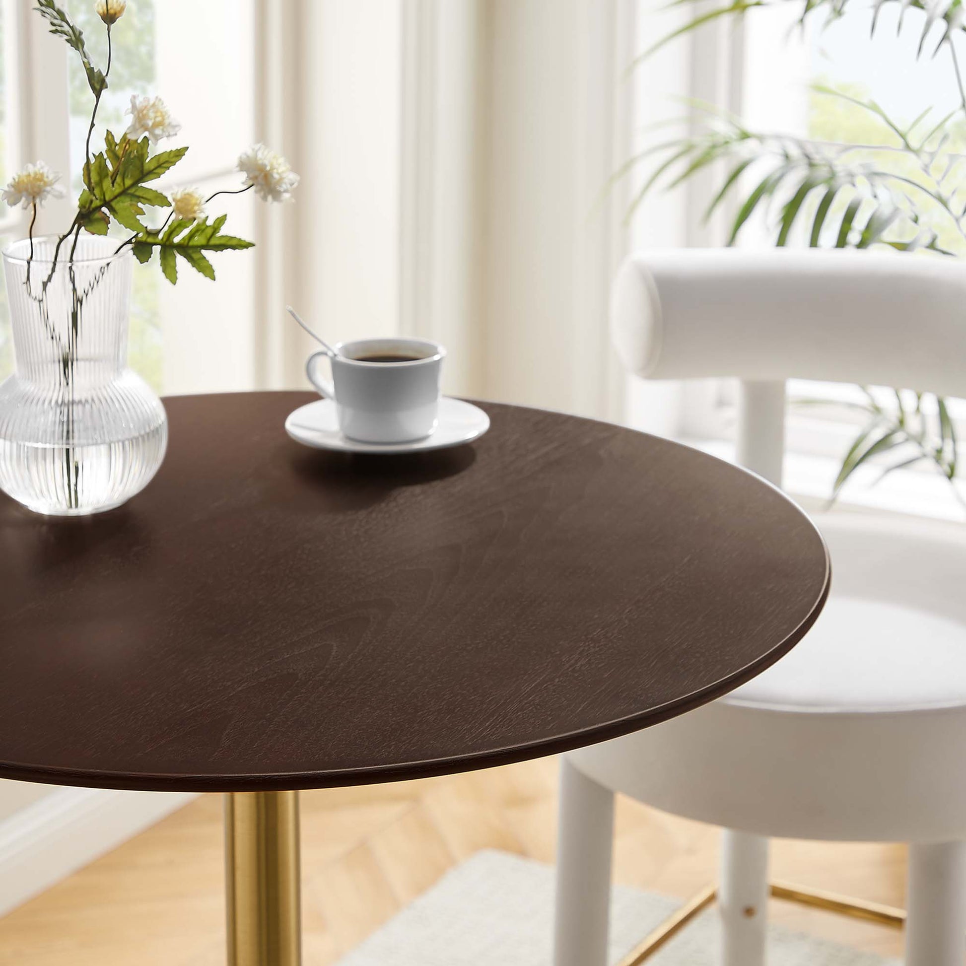Lippa 28" Round Cherry Walnut Wood Bar Table by Modway - Best Buy Furniture