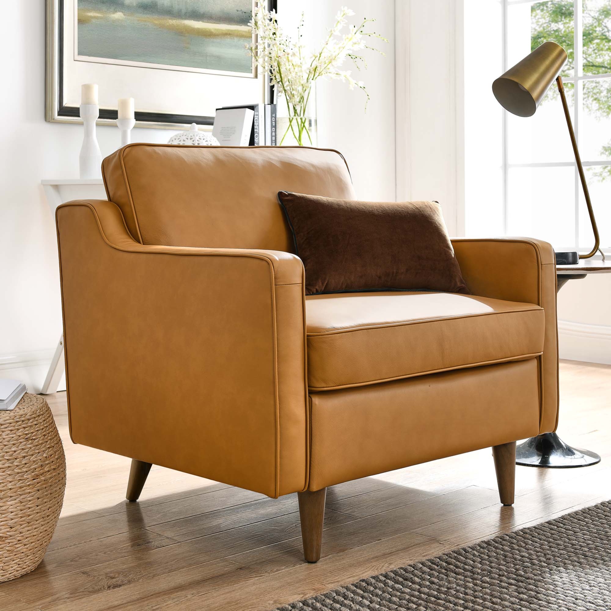 Impart Genuine Leather Armchair - Best Buy Furniture
