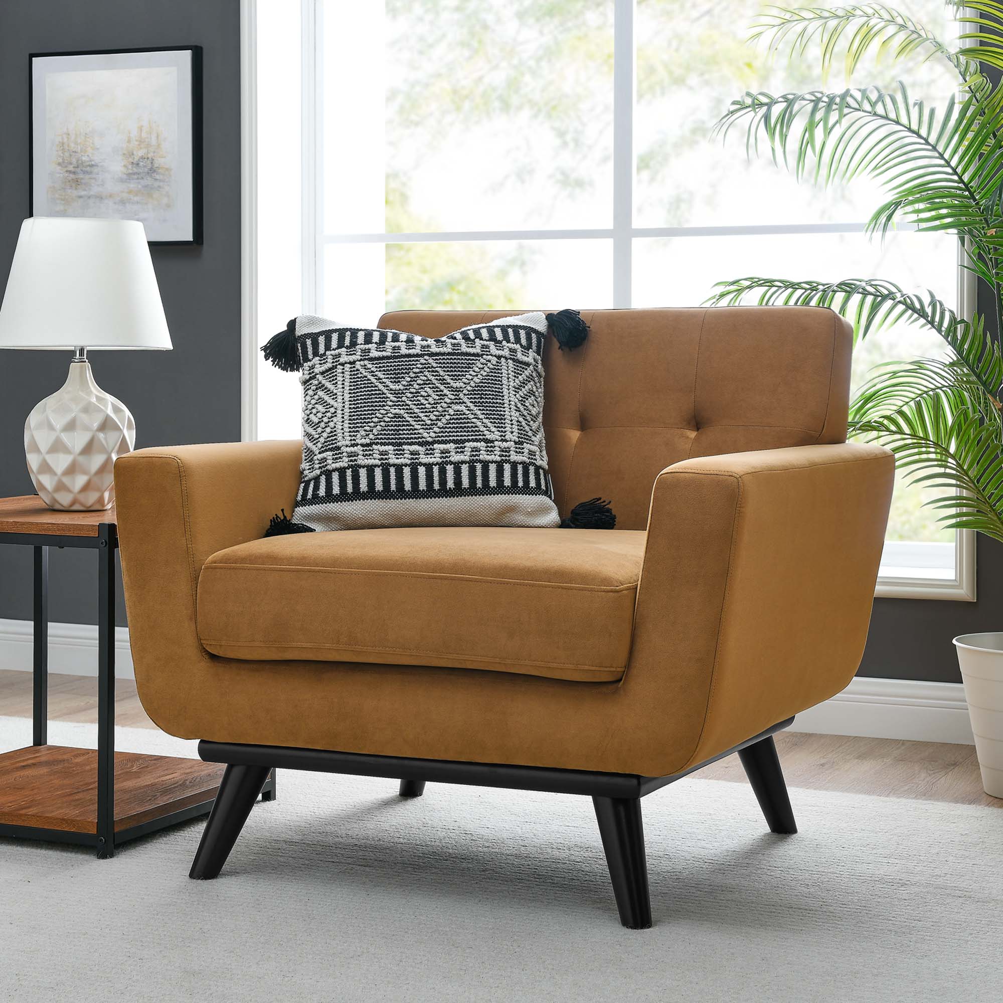 Engage Performance Velvet Armchair - Best Buy Furniture