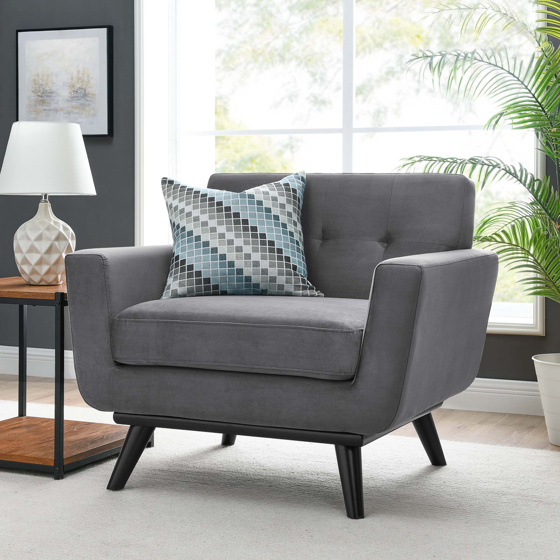 Engage Performance Velvet Armchair - Best Buy Furniture