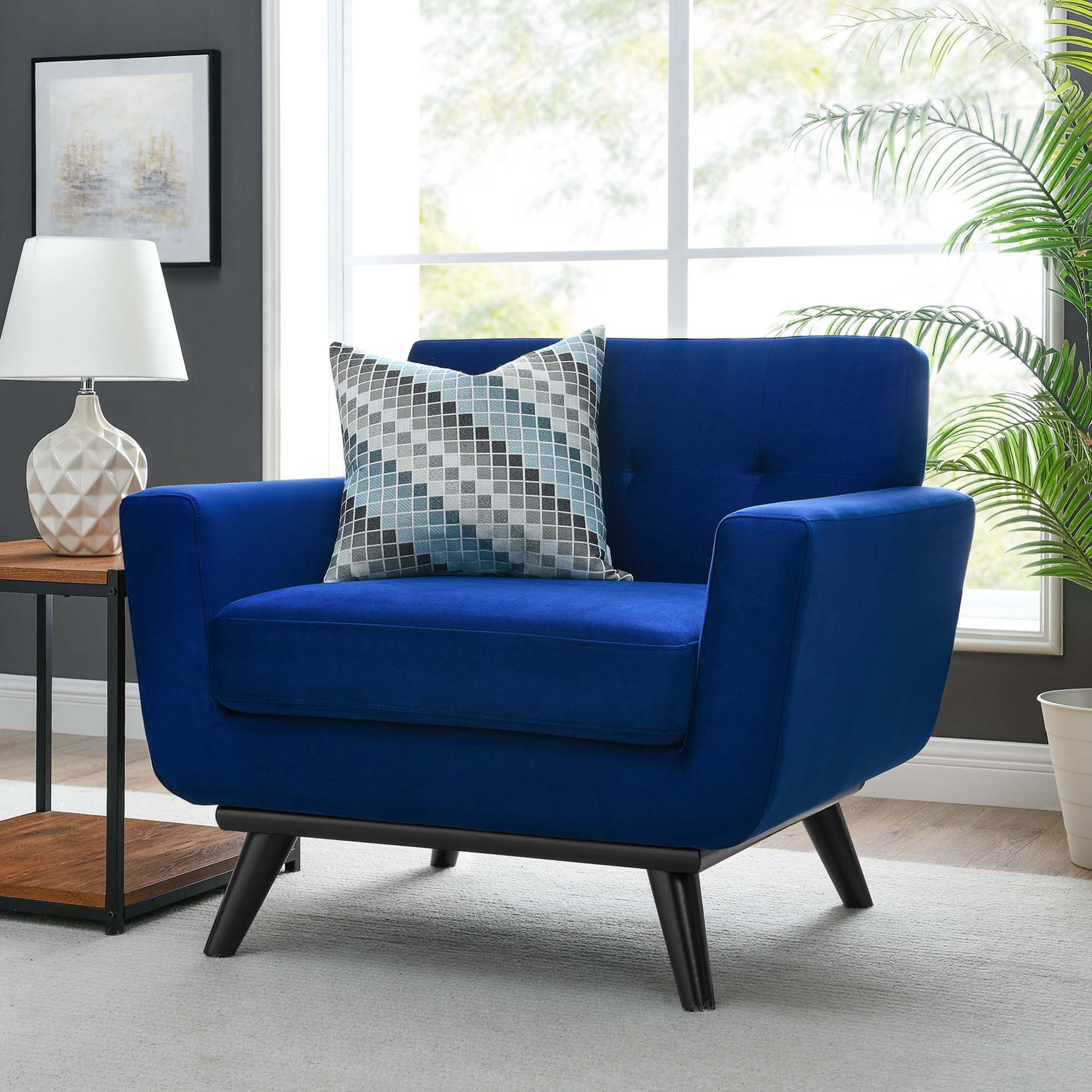 Engage Performance Velvet Armchair - Best Buy Furniture