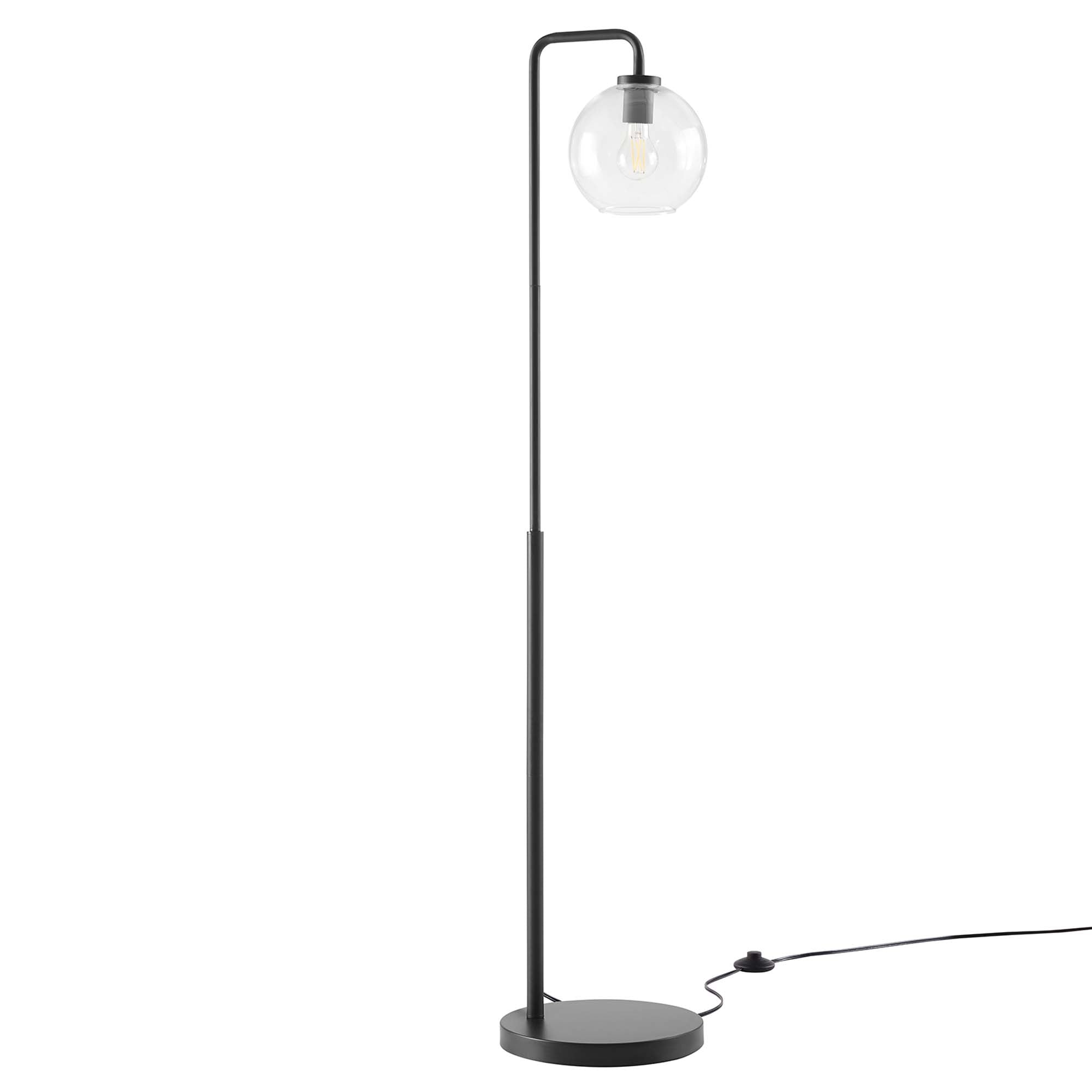 Silo Glass Globe Glass and Metal Floor Lamp by Modway - Best Buy Furniture