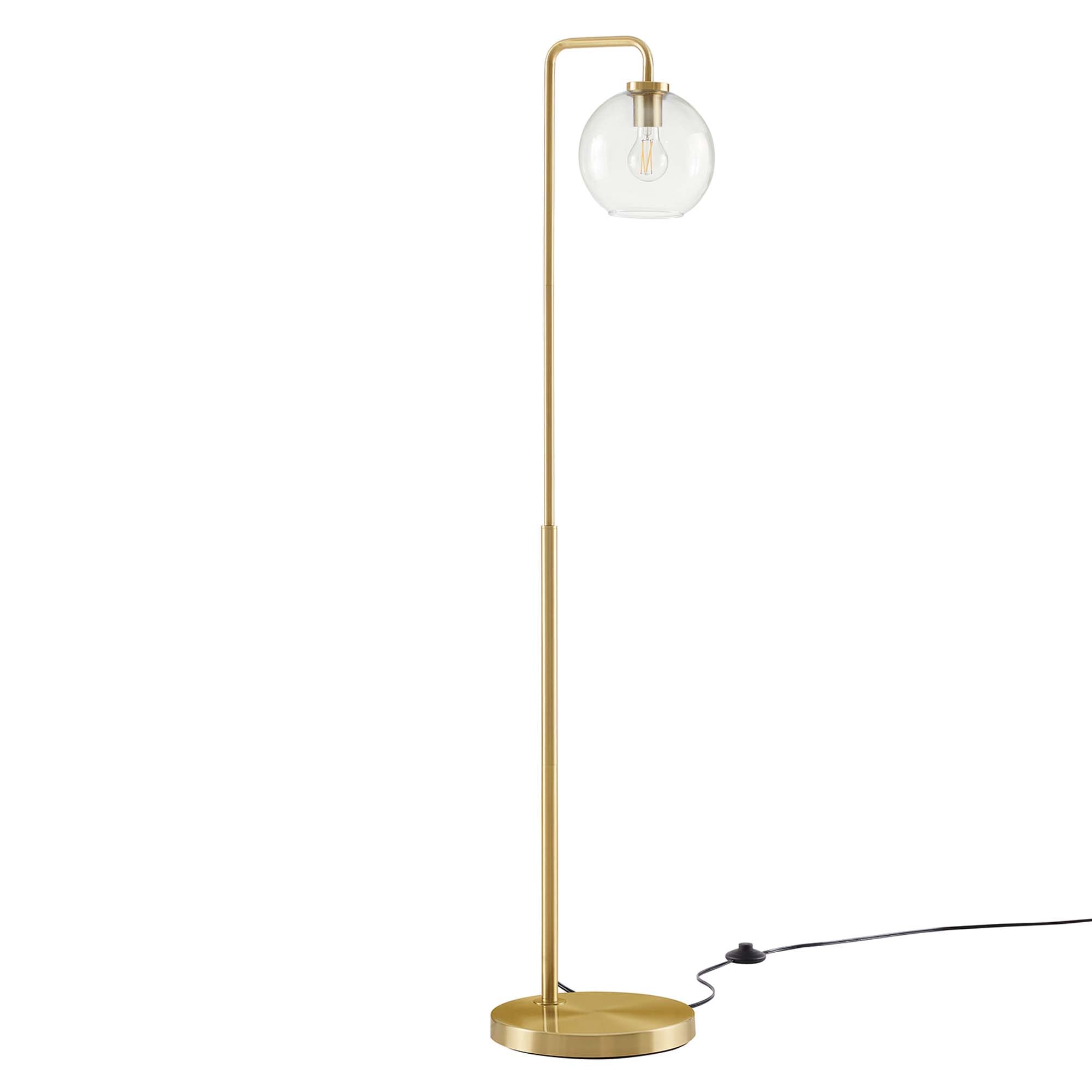 Silo Glass Globe Glass and Metal Floor Lamp by Modway - Best Buy Furniture