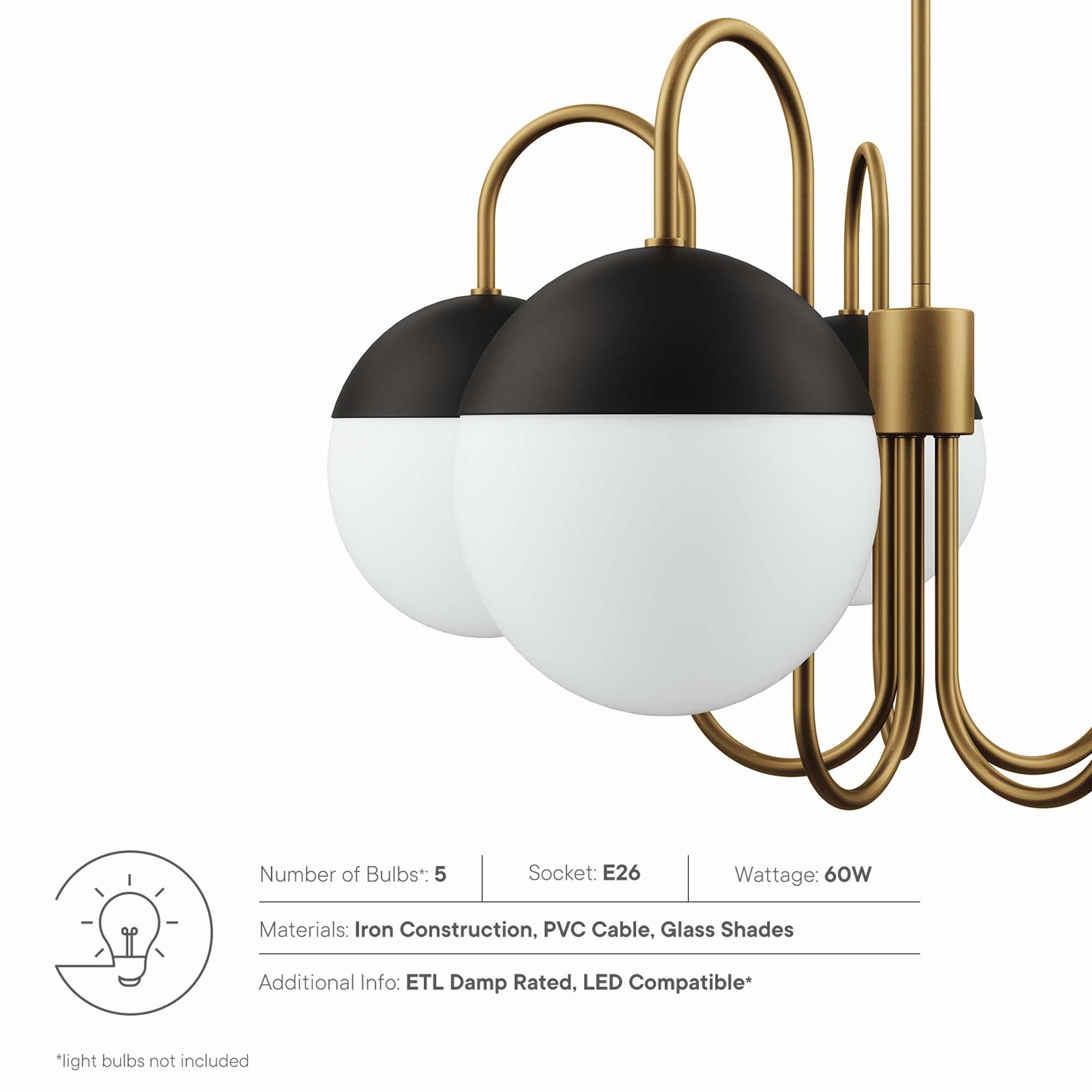 Stellar 5-Light Chandelier by Modway - Best Buy Furniture