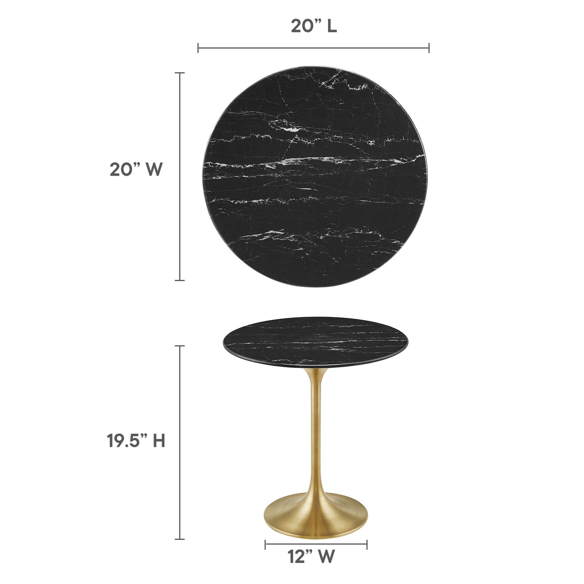 Lippa 20" Round Faux Marble Side Table by Modway - Best Buy Furniture
