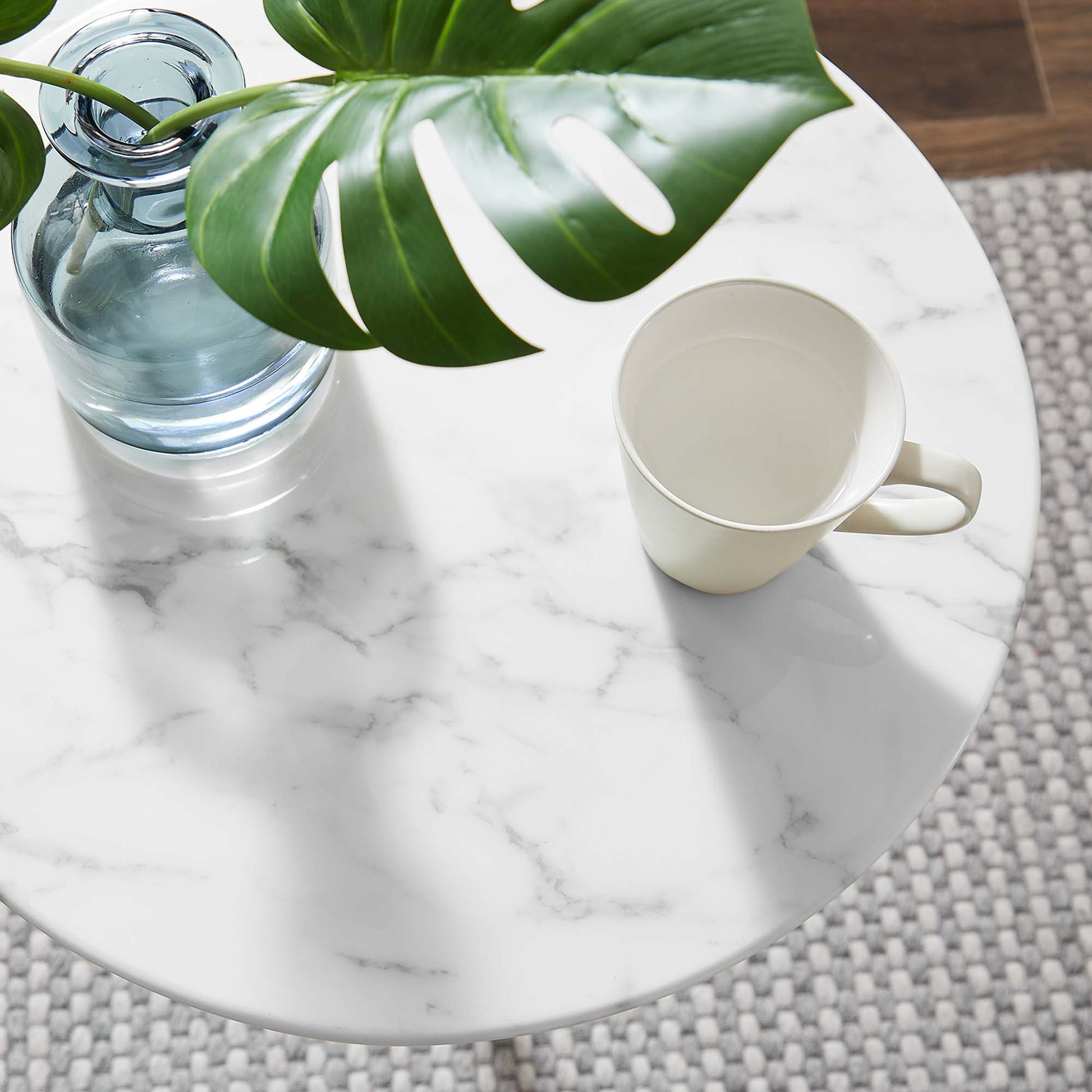 Lippa 20" Round Faux Marble Side Table by Modway - Best Buy Furniture