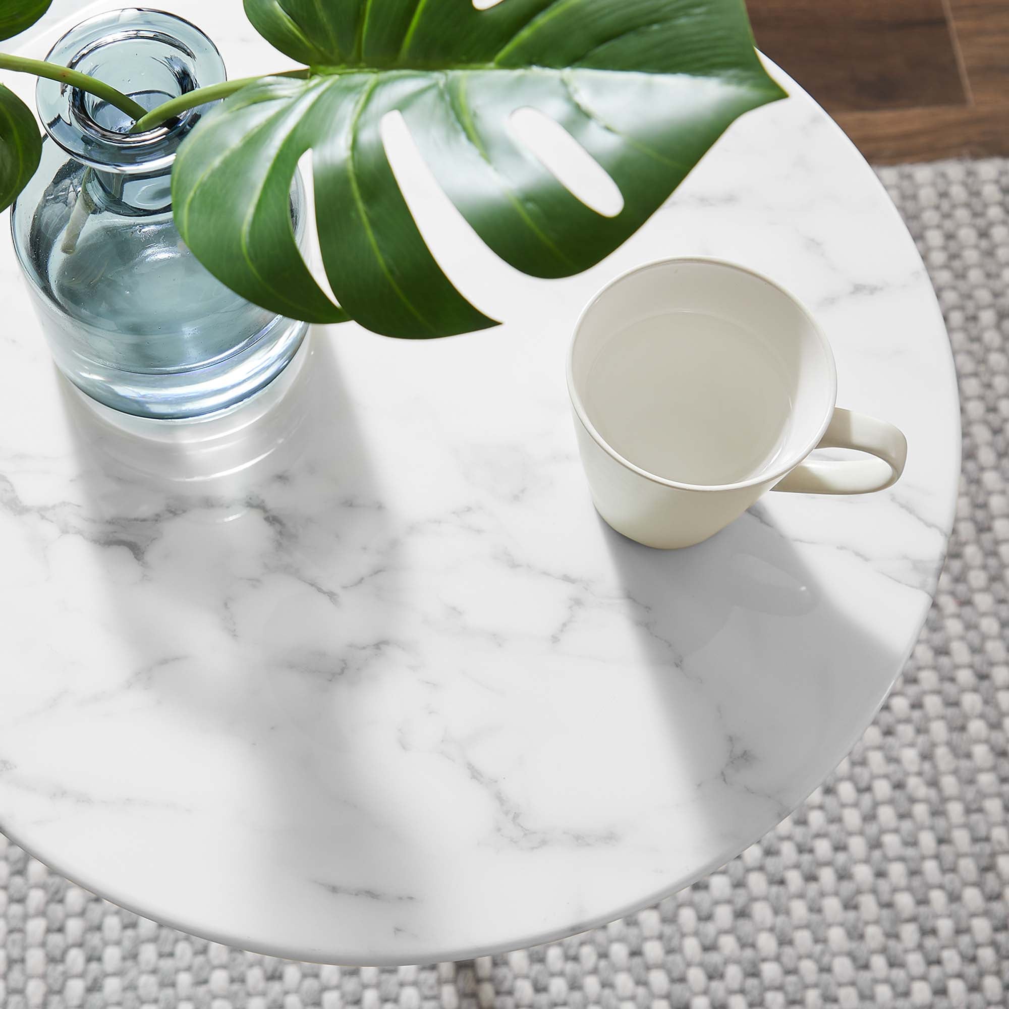 Lippa 20" Round Faux Marble Side Table by Modway - Best Buy Furniture