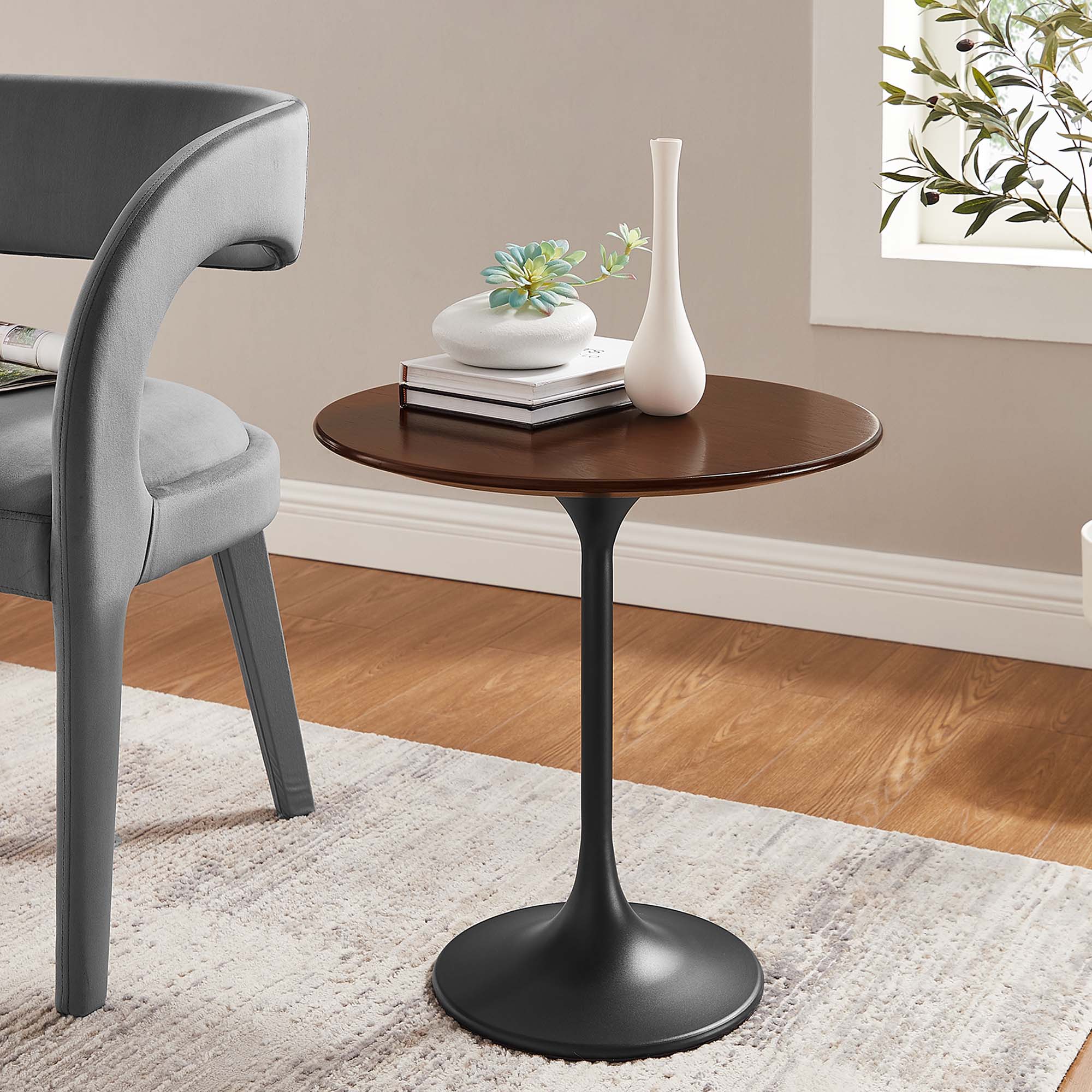 Lippa 20" Round Wood Side Table by Modway - Best Buy Furniture