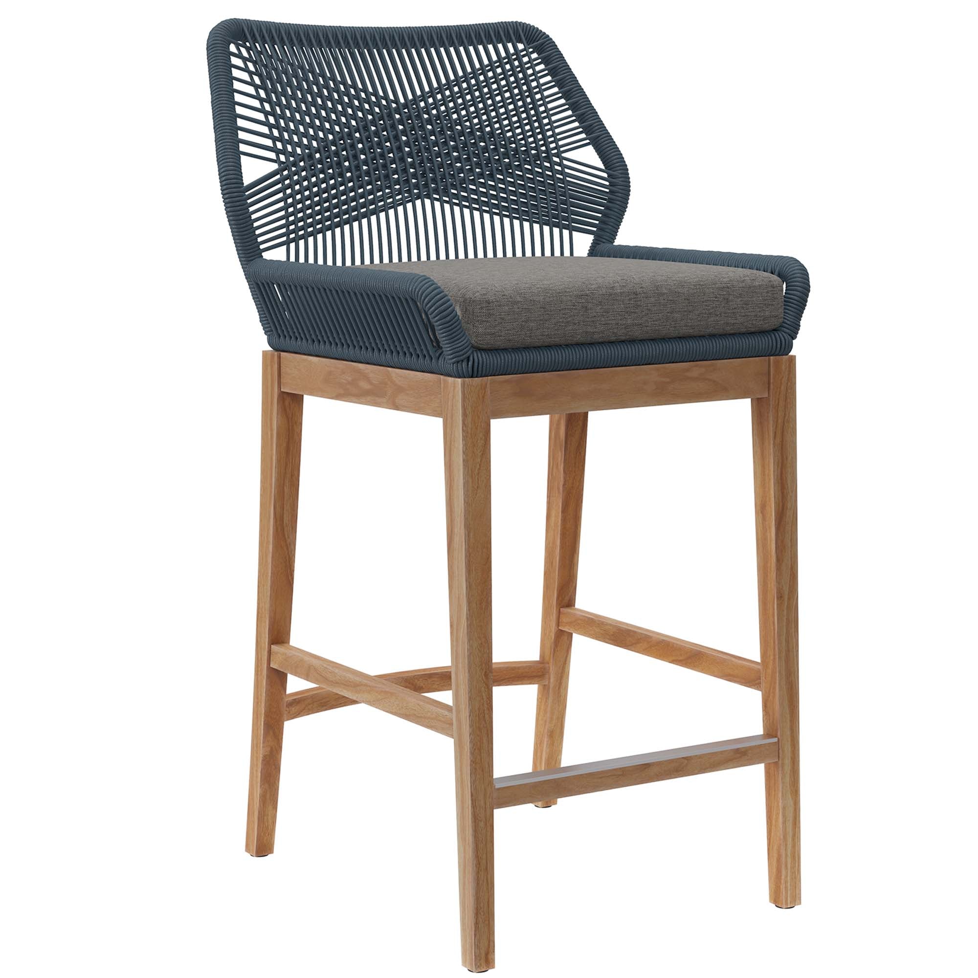 Wellspring Outdoor Patio Teak Wood Bar Stool by Modway - Best Buy Furniture