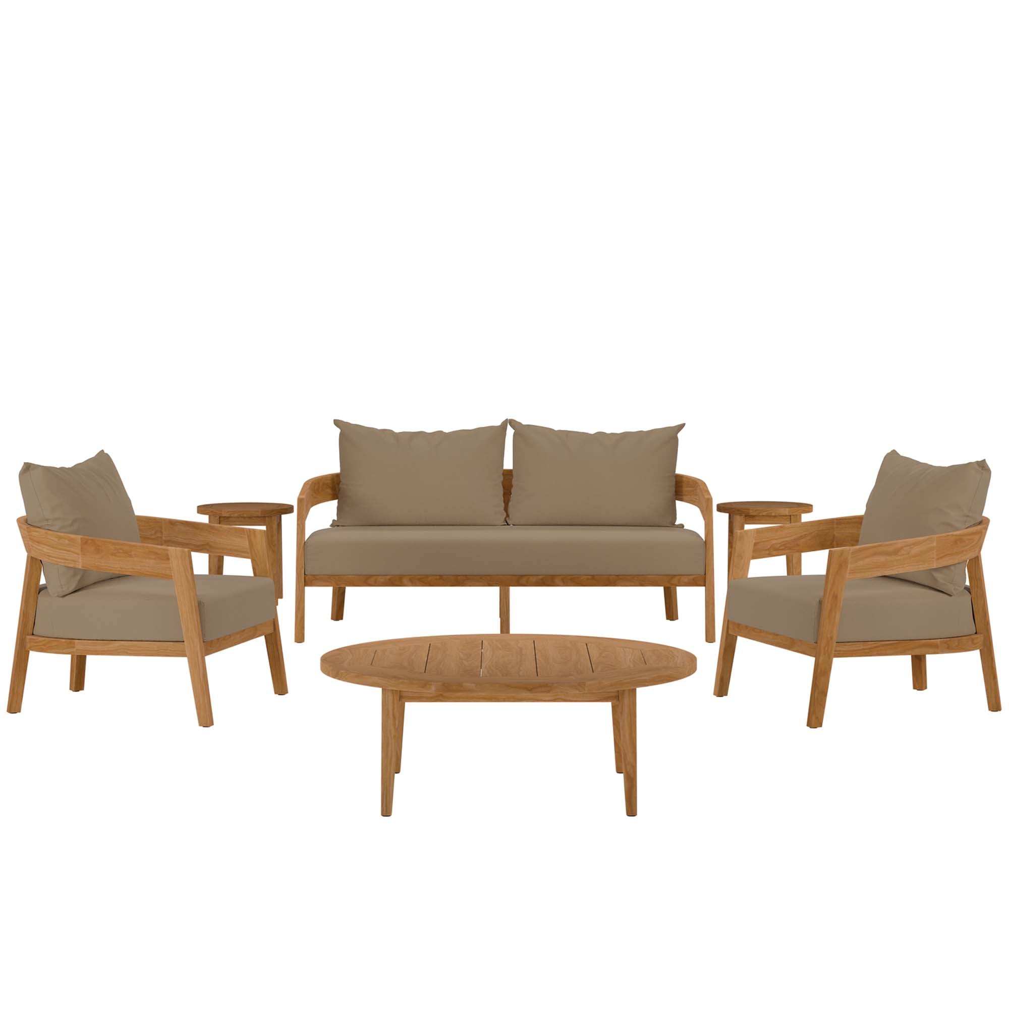 Brisbane 6-Piece Teak Wood Outdoor Patio Set by Modway - Best Buy Furniture