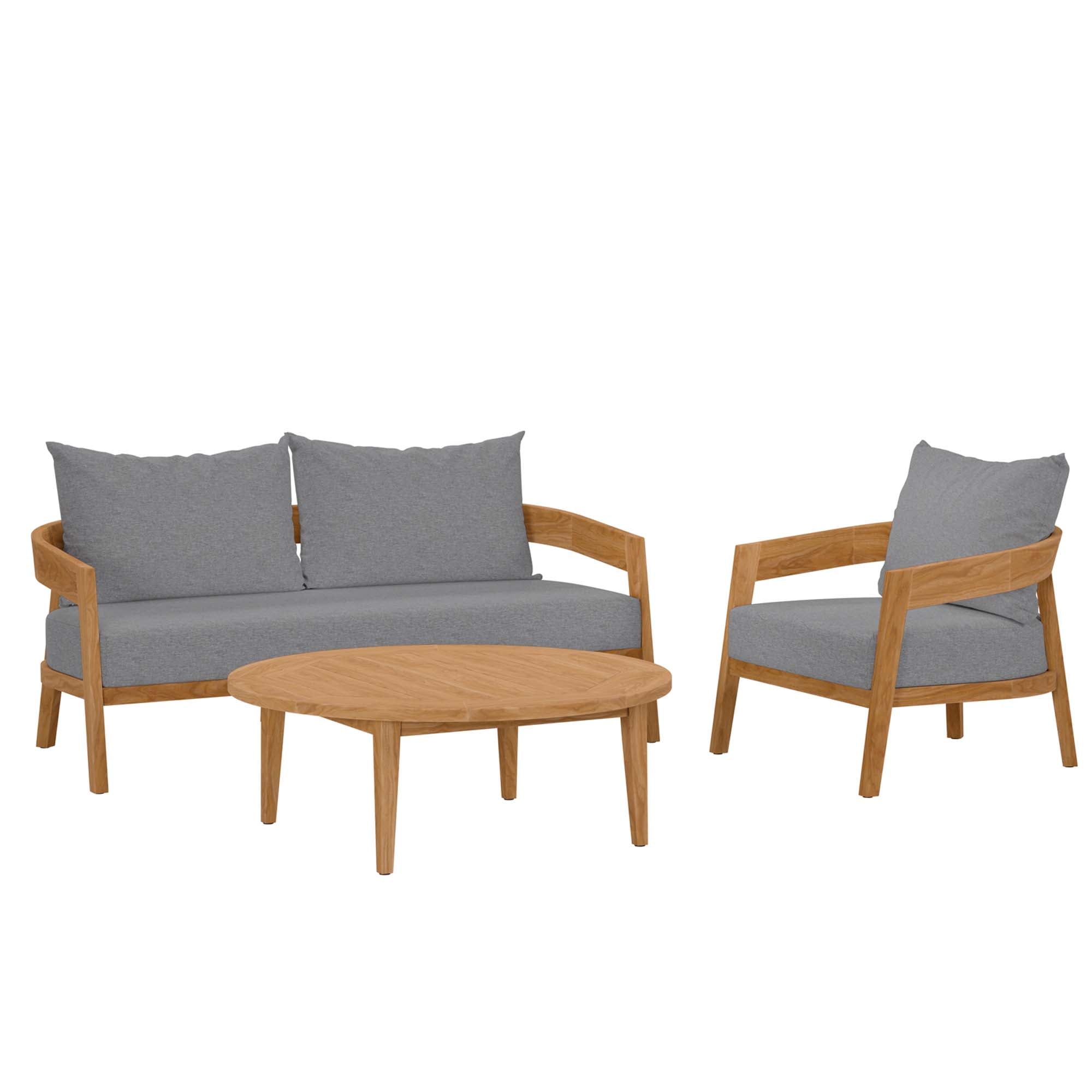 Brisbane 3-Piece Teak Wood Outdoor Patio Set by Modway - Best Buy Furniture