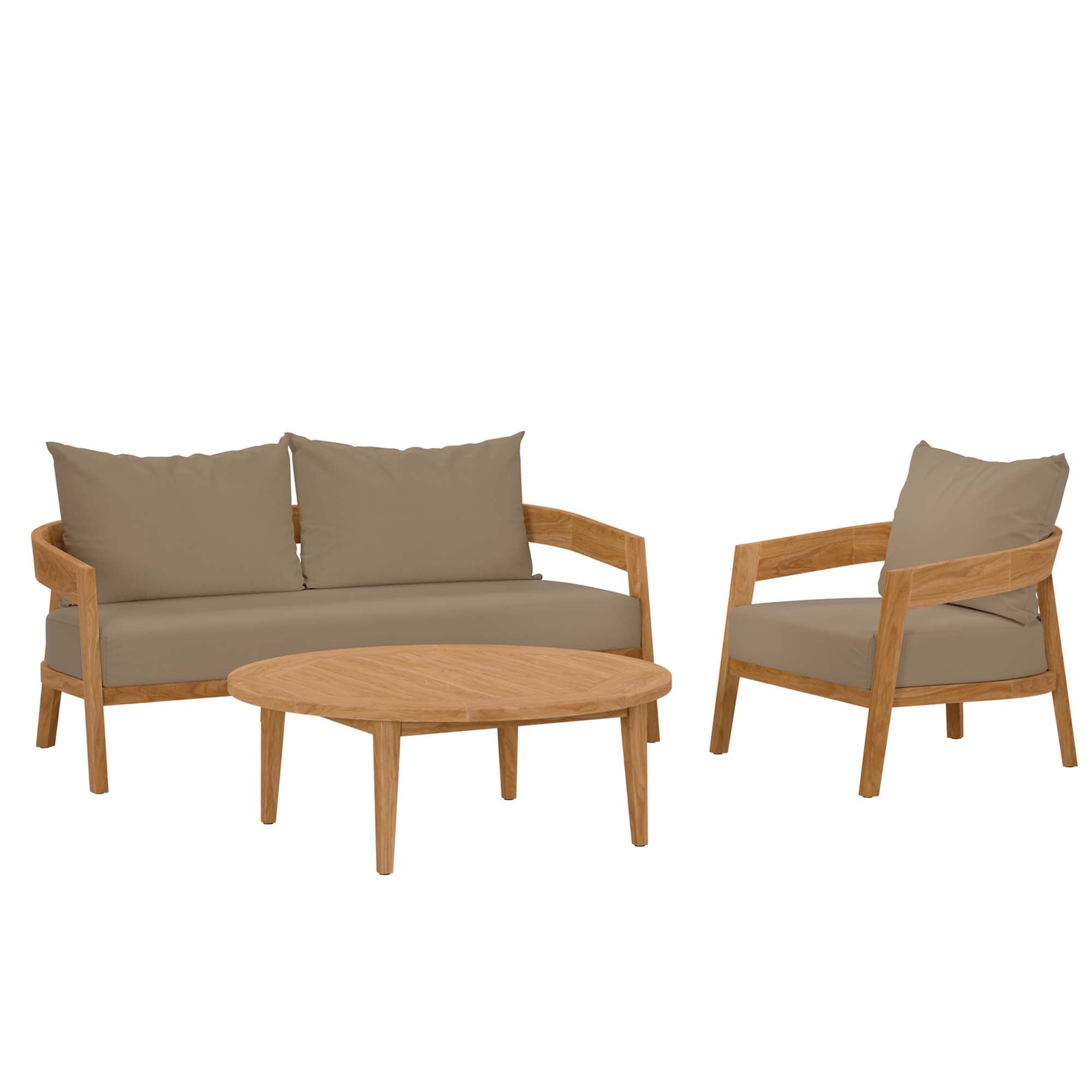 Brisbane 3-Piece Teak Wood Outdoor Patio Set by Modway - Best Buy Furniture