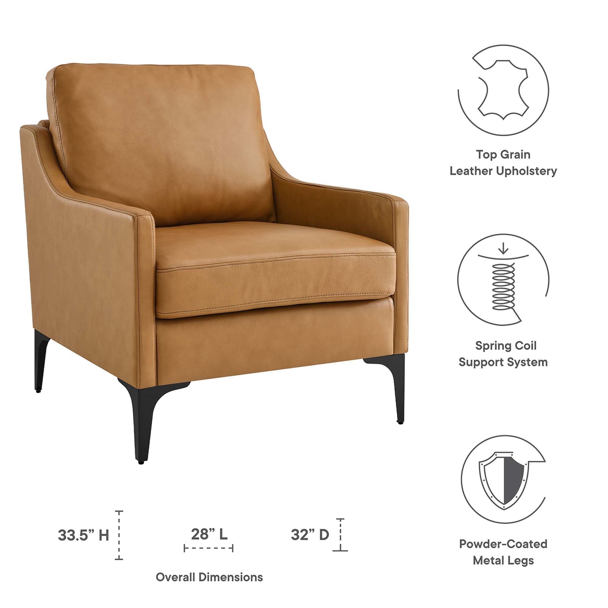 Corland Leather Armchair by Modway - Best Buy Furniture