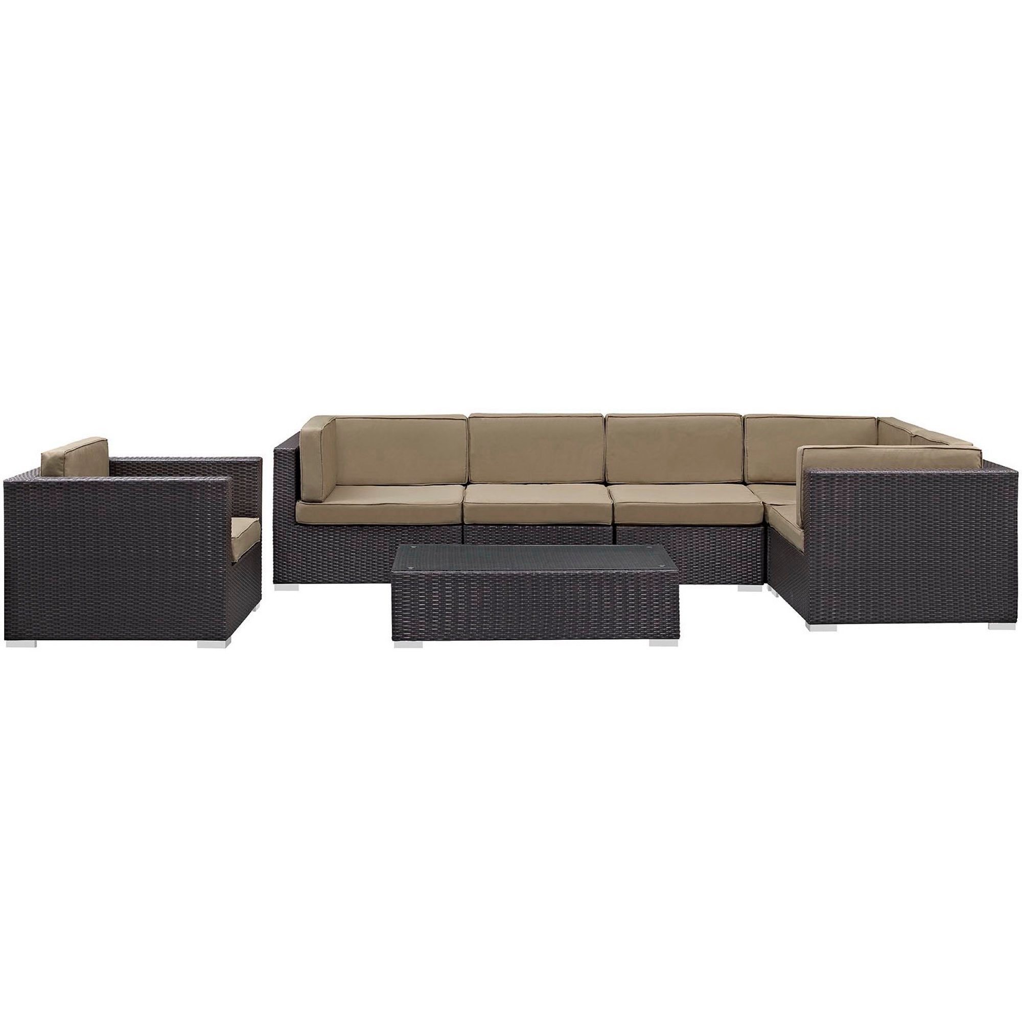 Corona 7 Piece Outdoor Patio Sectional Set by Modway - Best Buy Furniture