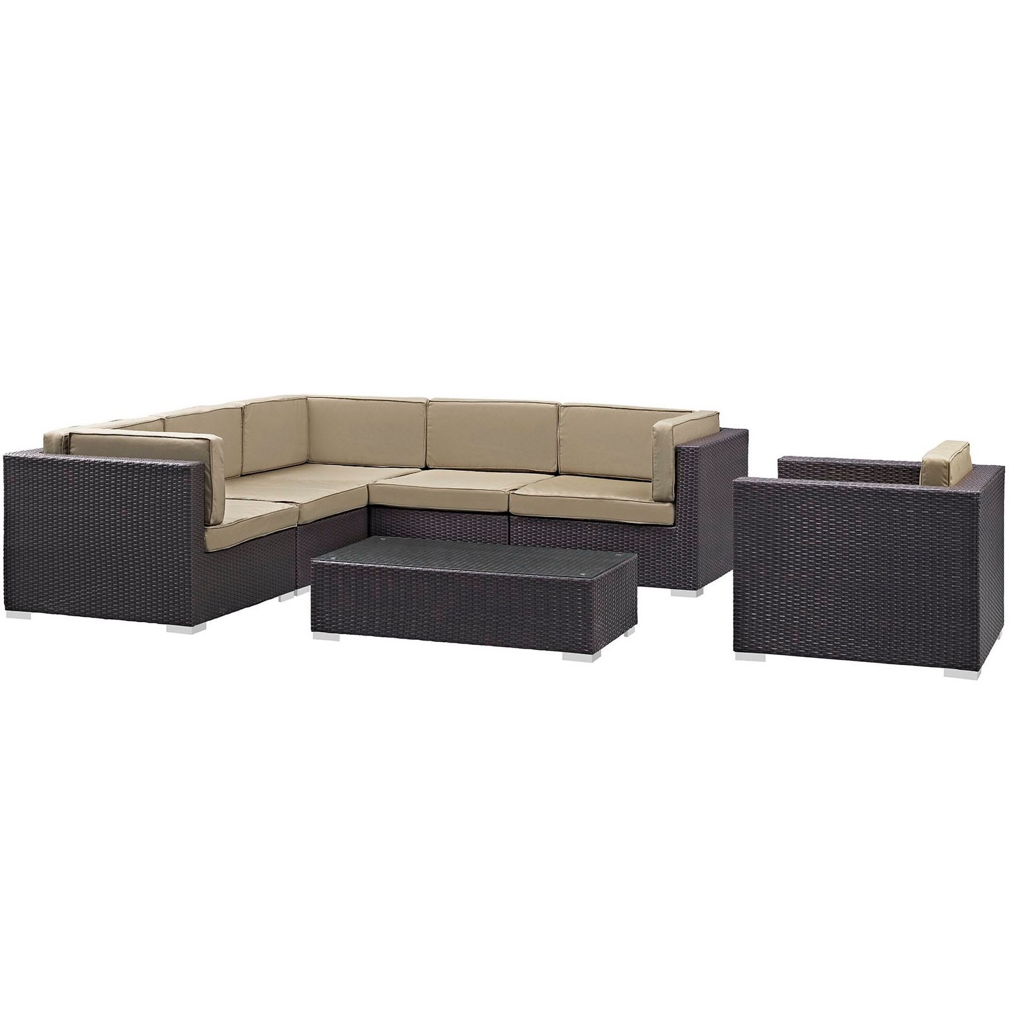 Corona 7 Piece Outdoor Patio Sectional Set by Modway - Best Buy Furniture