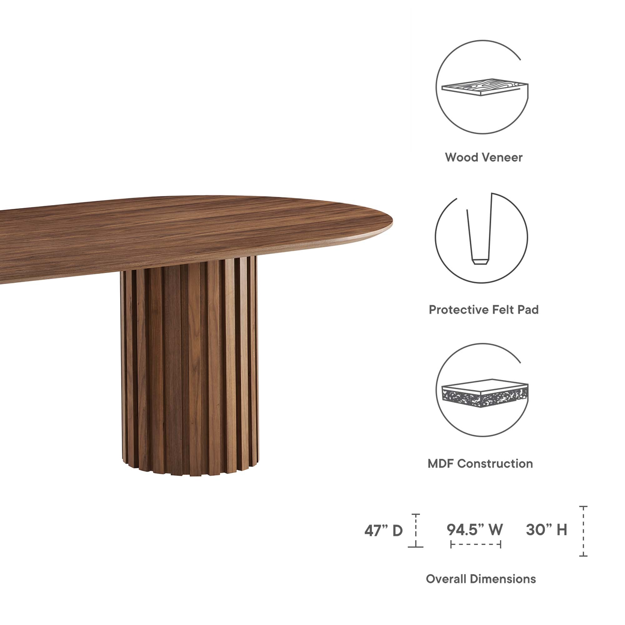 Senja 95" Oval Dining Table by Modway - Best Buy Furniture