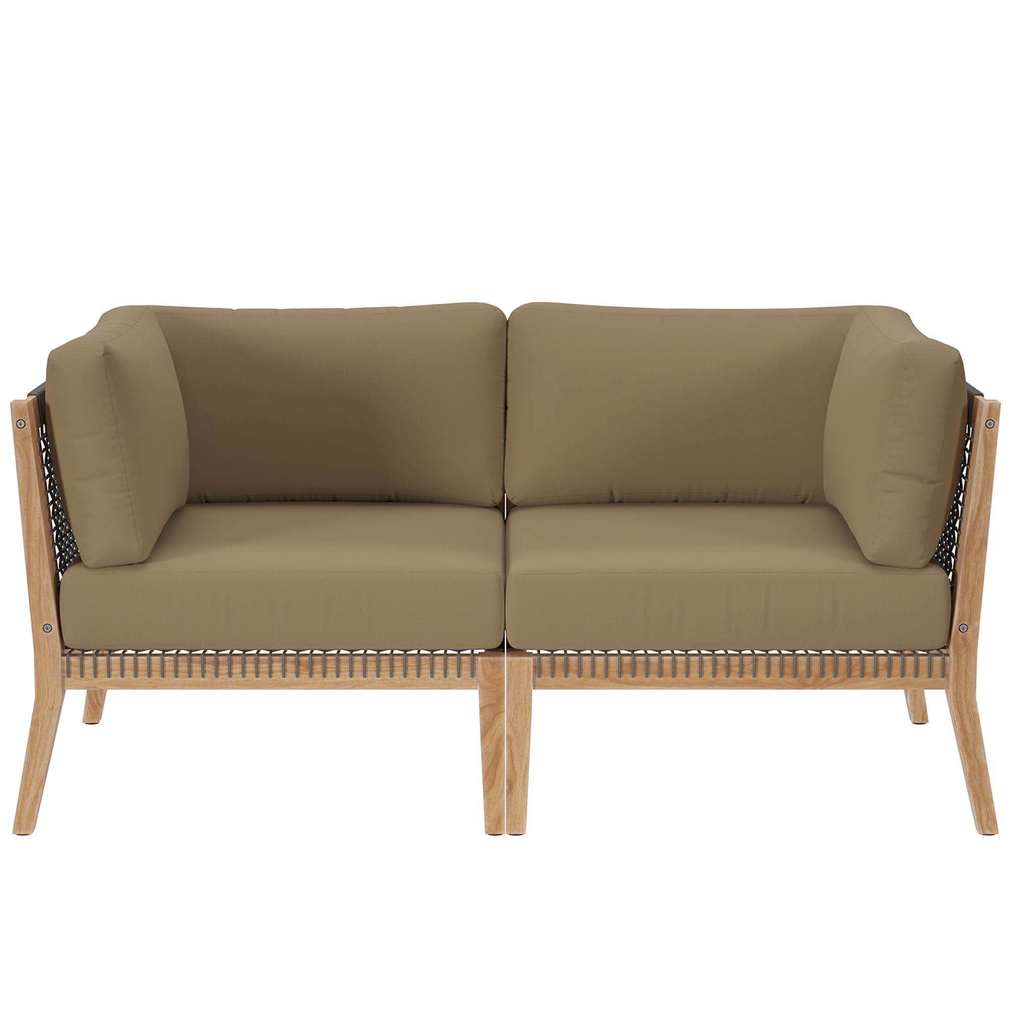 Clearwater Outdoor Patio Teak Wood Loveseat by Modway - Best Buy Furniture