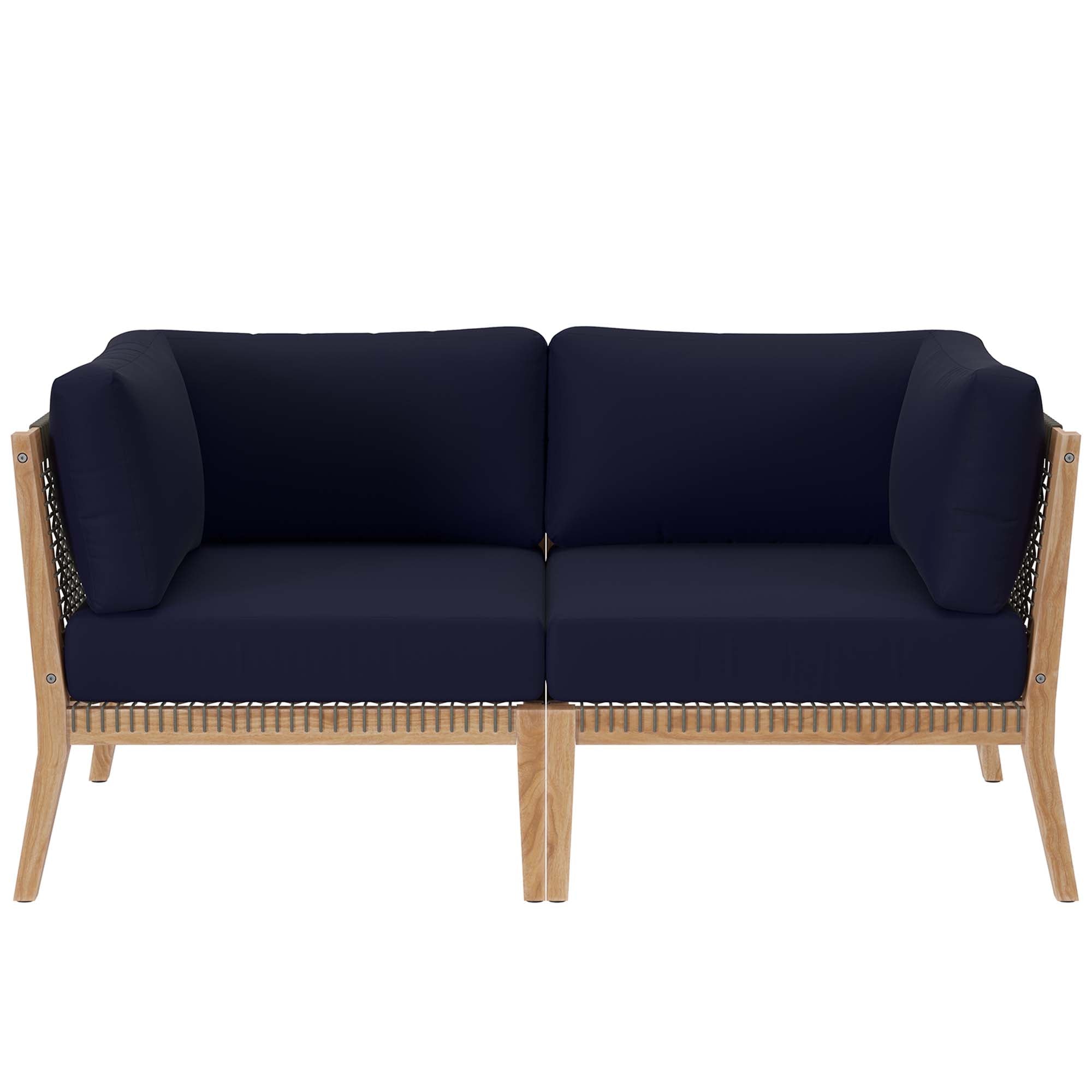 Clearwater Outdoor Patio Teak Wood Loveseat by Modway - Best Buy Furniture