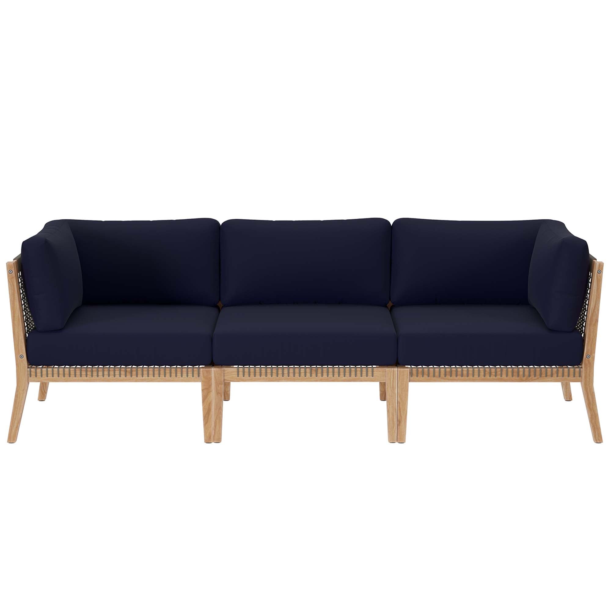 Clearwater Outdoor Patio Teak Wood Sofa by Modway - Best Buy Furniture