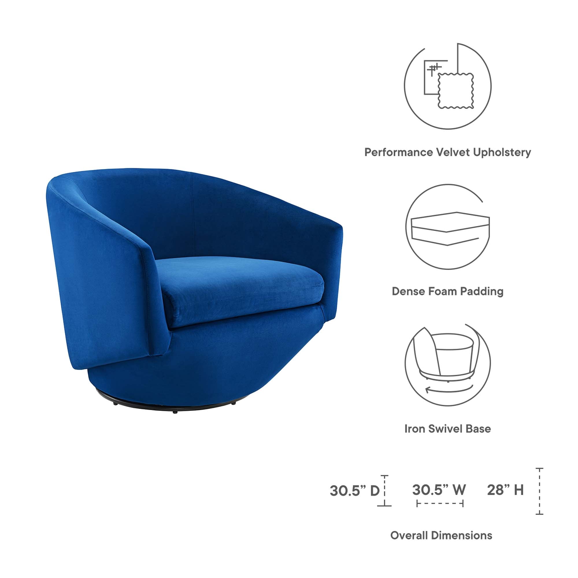 Series Performance Velvet Fabric Swivel Chair by Modway - Best Buy Furniture