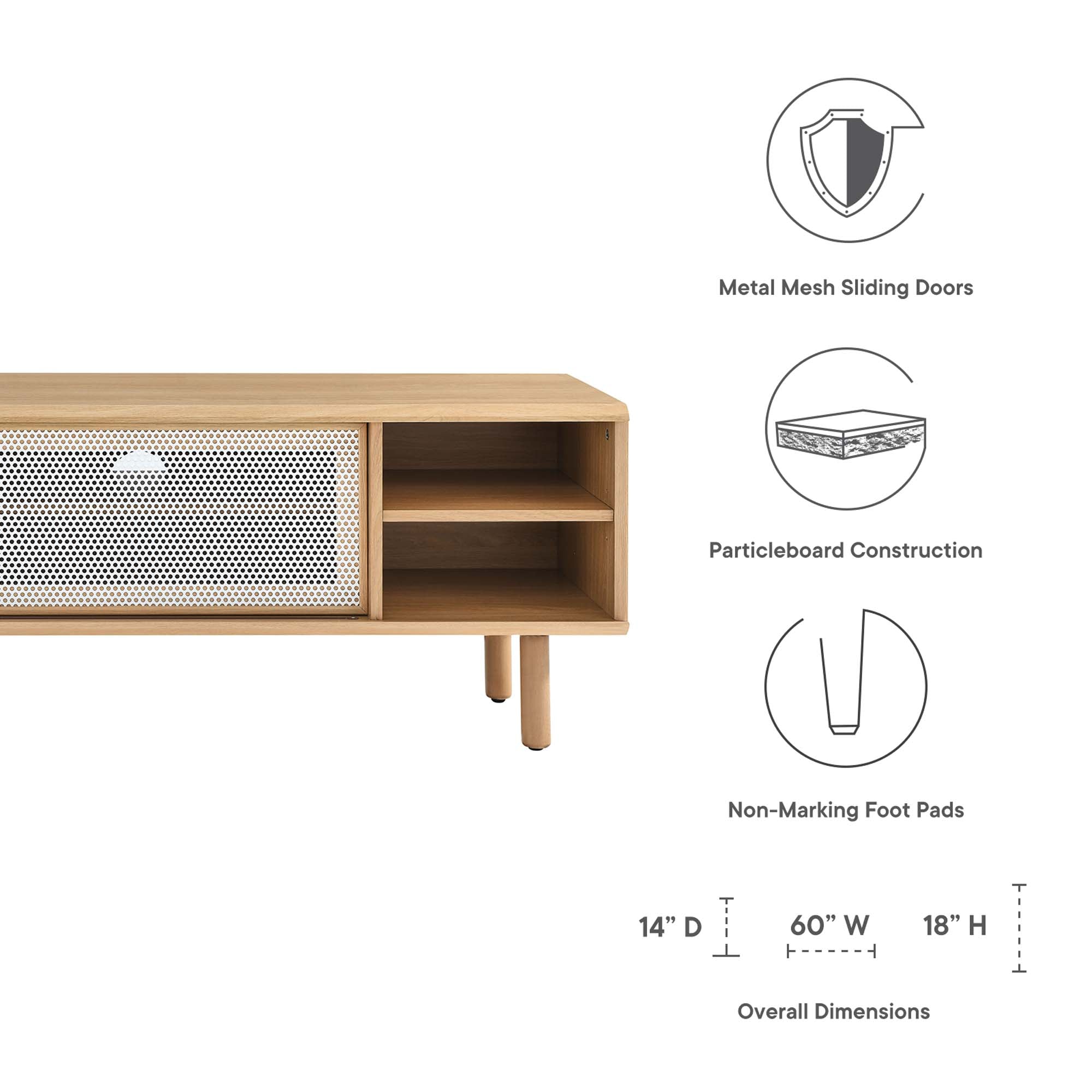 Kurtis 60" TV Stand by Modway - Best Buy Furniture