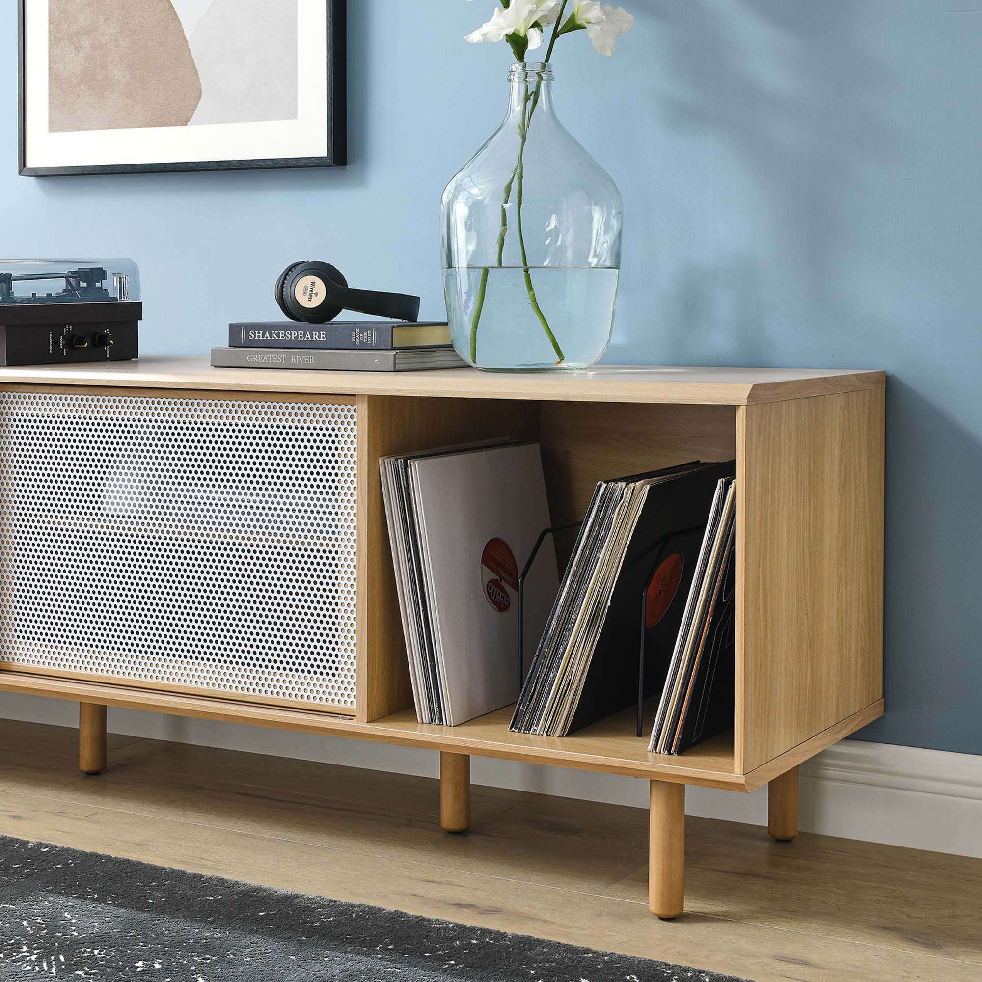 Kurtis 67" TV and Vinyl Record Stand - Best Buy Furniture