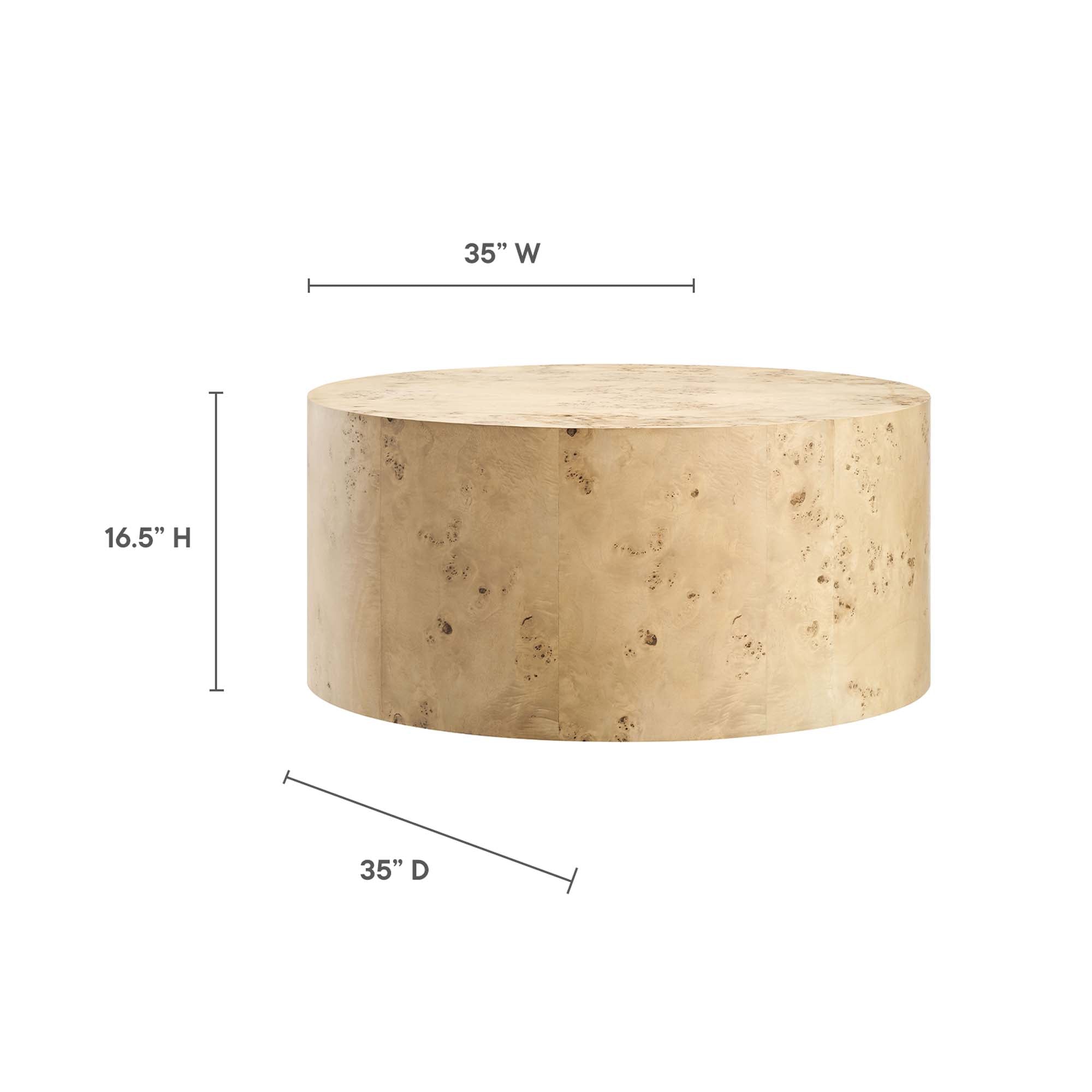 Cosmos 35" Round Burl Wood Coffee Table by Modway - Best Buy Furniture