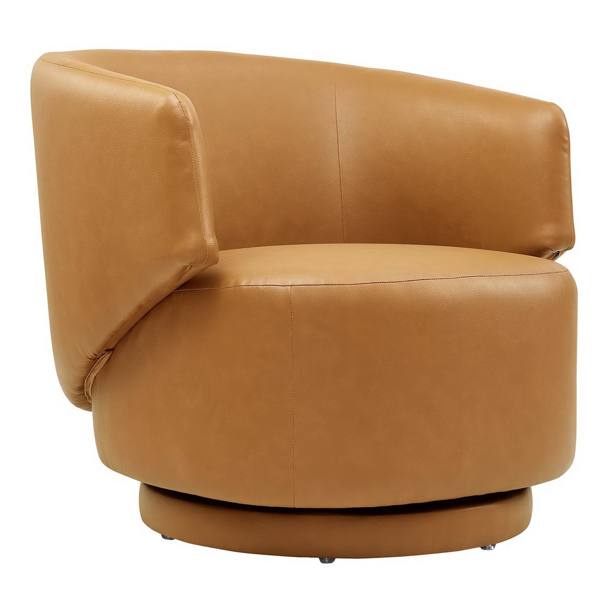 Celestia Vegan Leather Fabric and Wood Swivel Chair - Best Buy Furniture