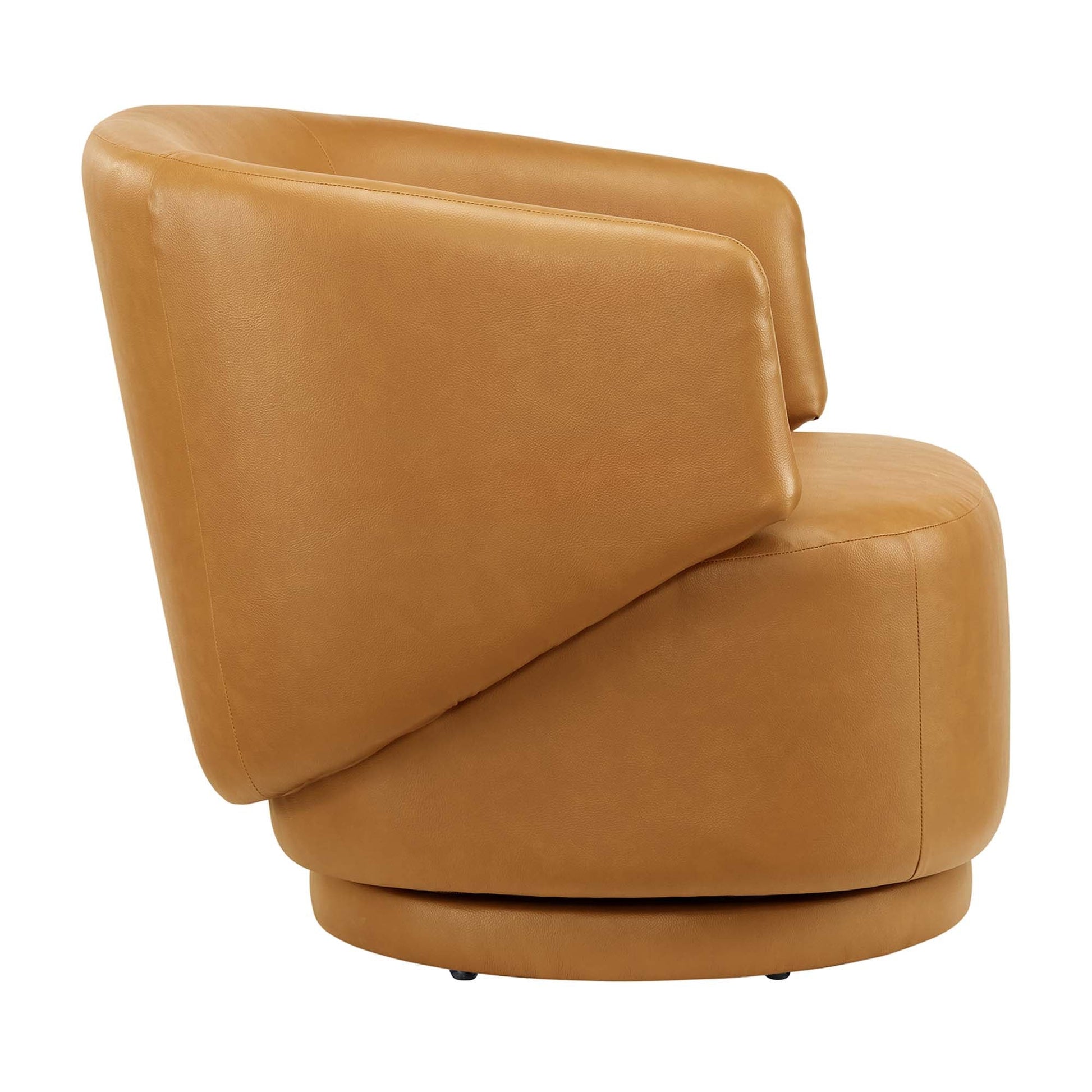 Celestia Vegan Leather Fabric and Wood Swivel Chair - Best Buy Furniture