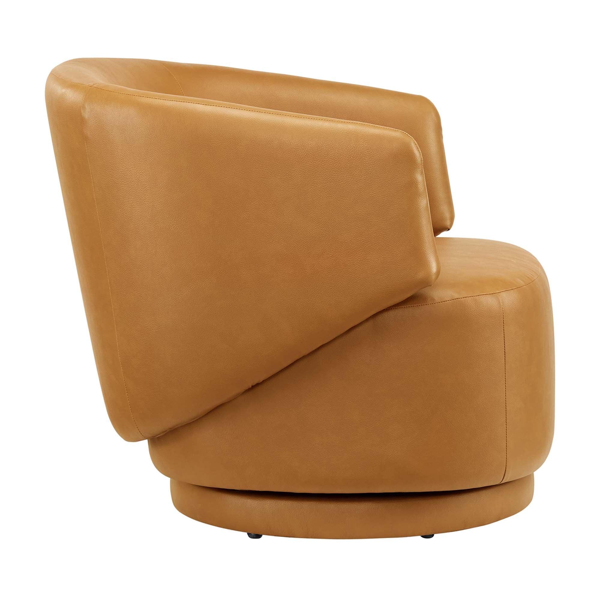 Celestia Vegan Leather Fabric and Wood Swivel Chair - Best Buy Furniture