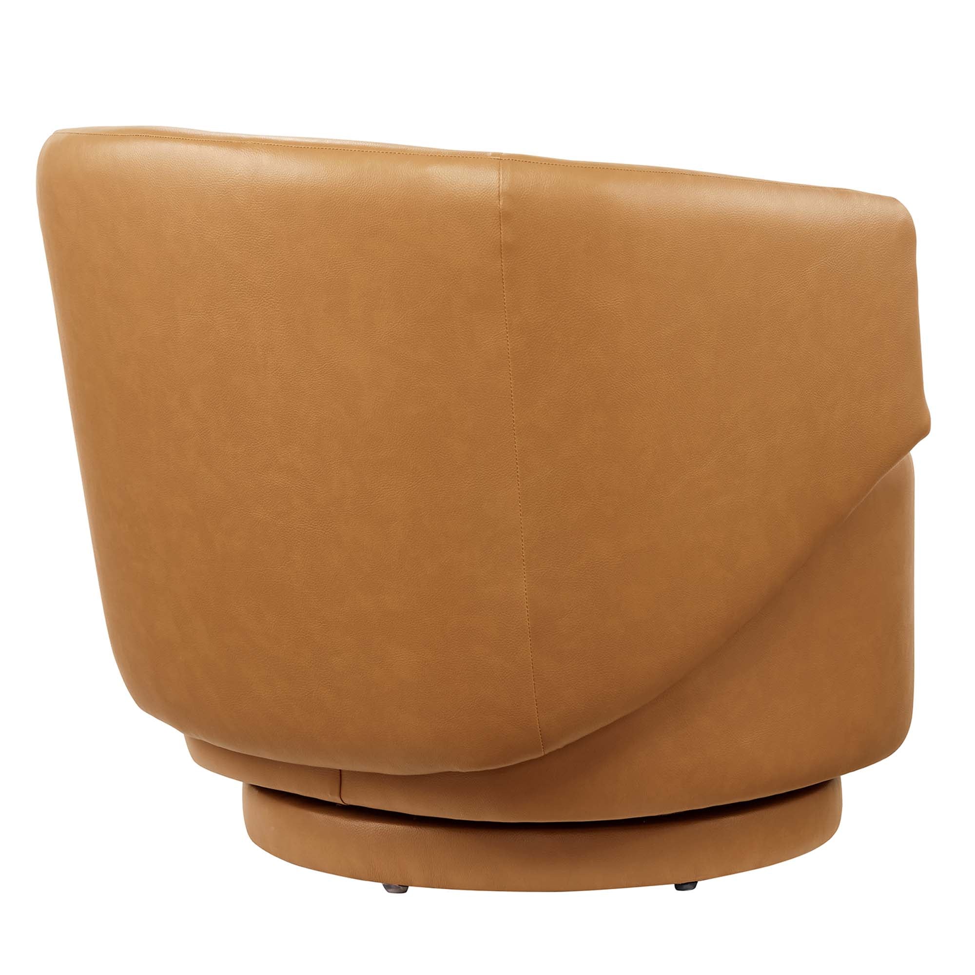 Celestia Vegan Leather Fabric and Wood Swivel Chair - Best Buy Furniture