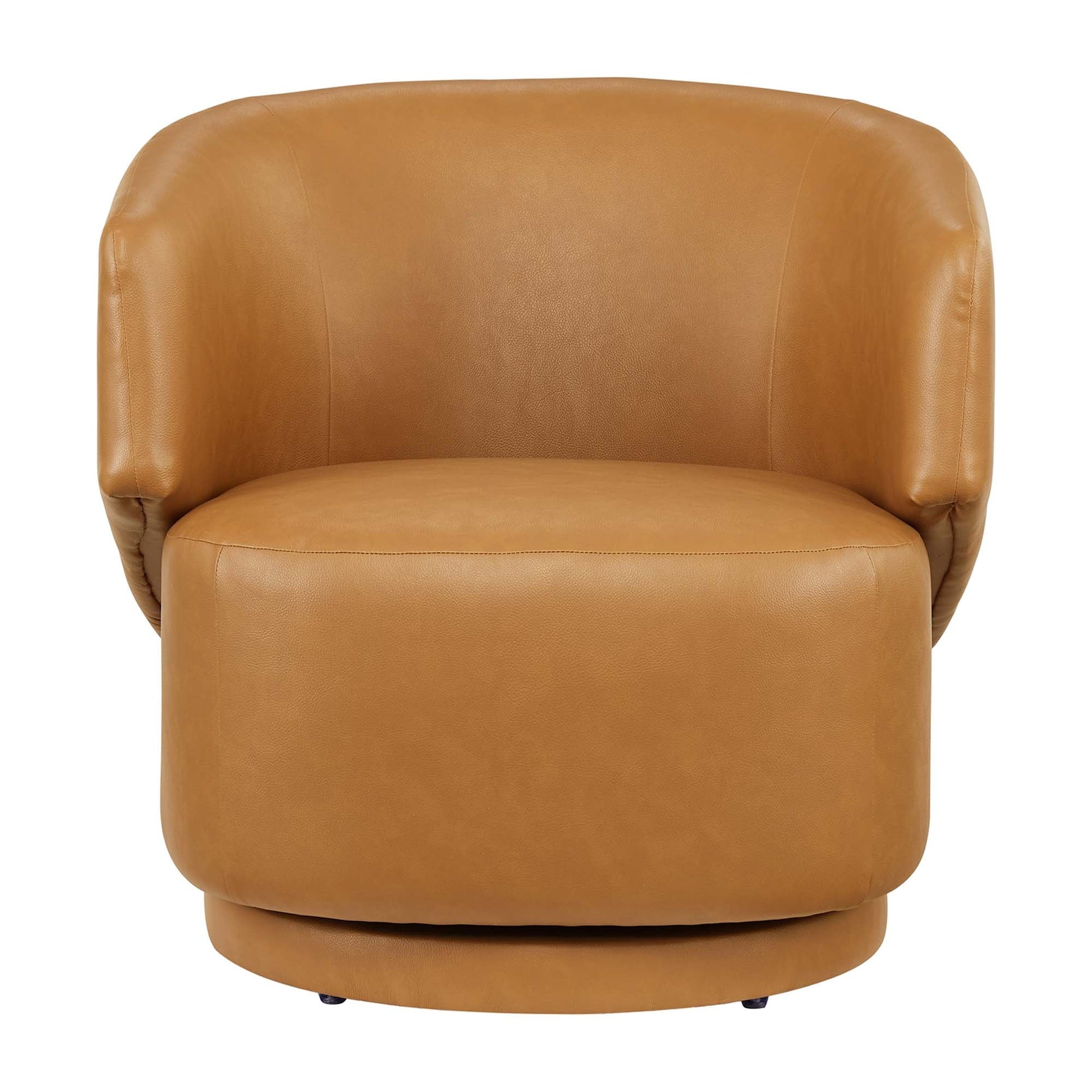 Celestia Vegan Leather Fabric and Wood Swivel Chair - Best Buy Furniture