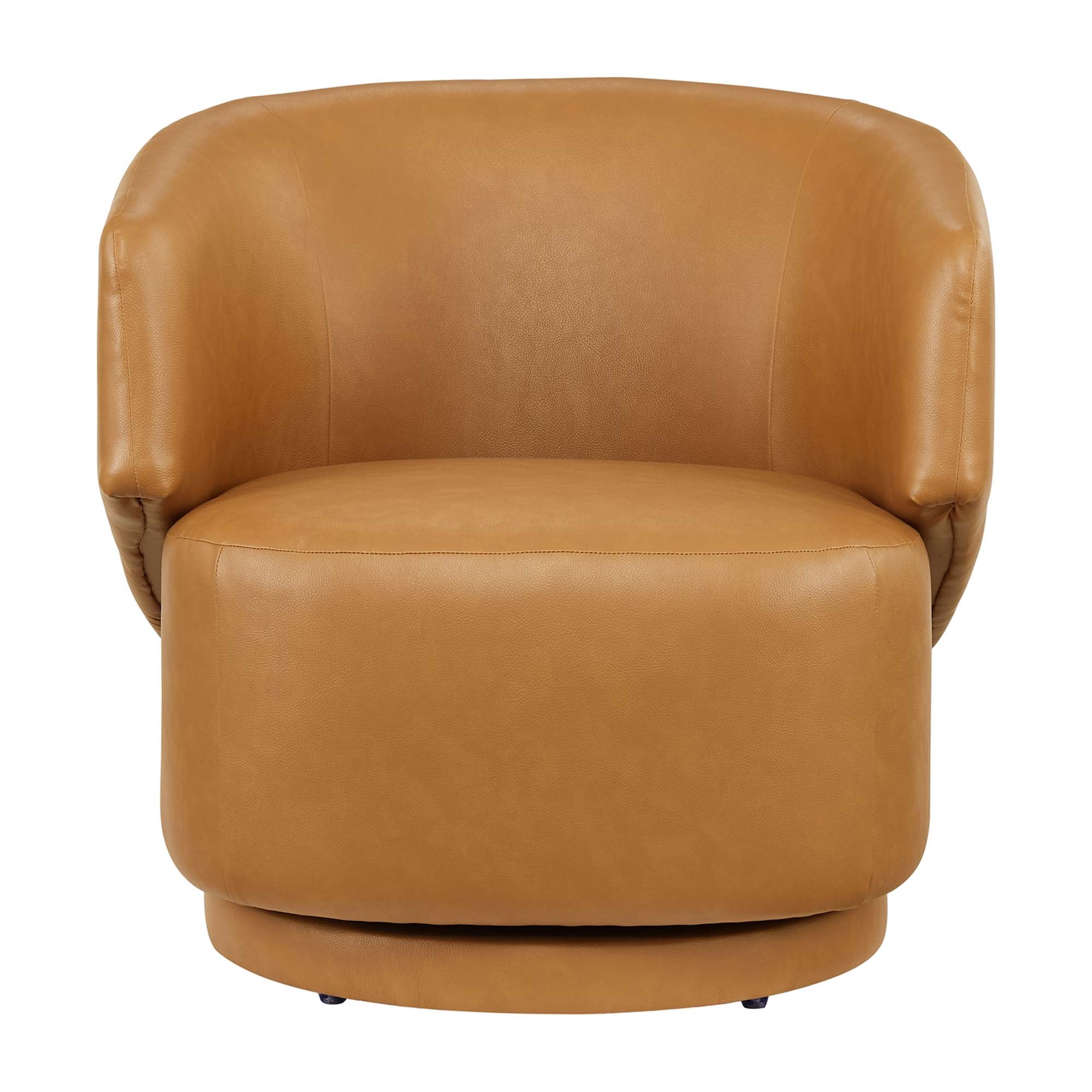 Celestia Vegan Leather Fabric and Wood Swivel Chair - Best Buy Furniture